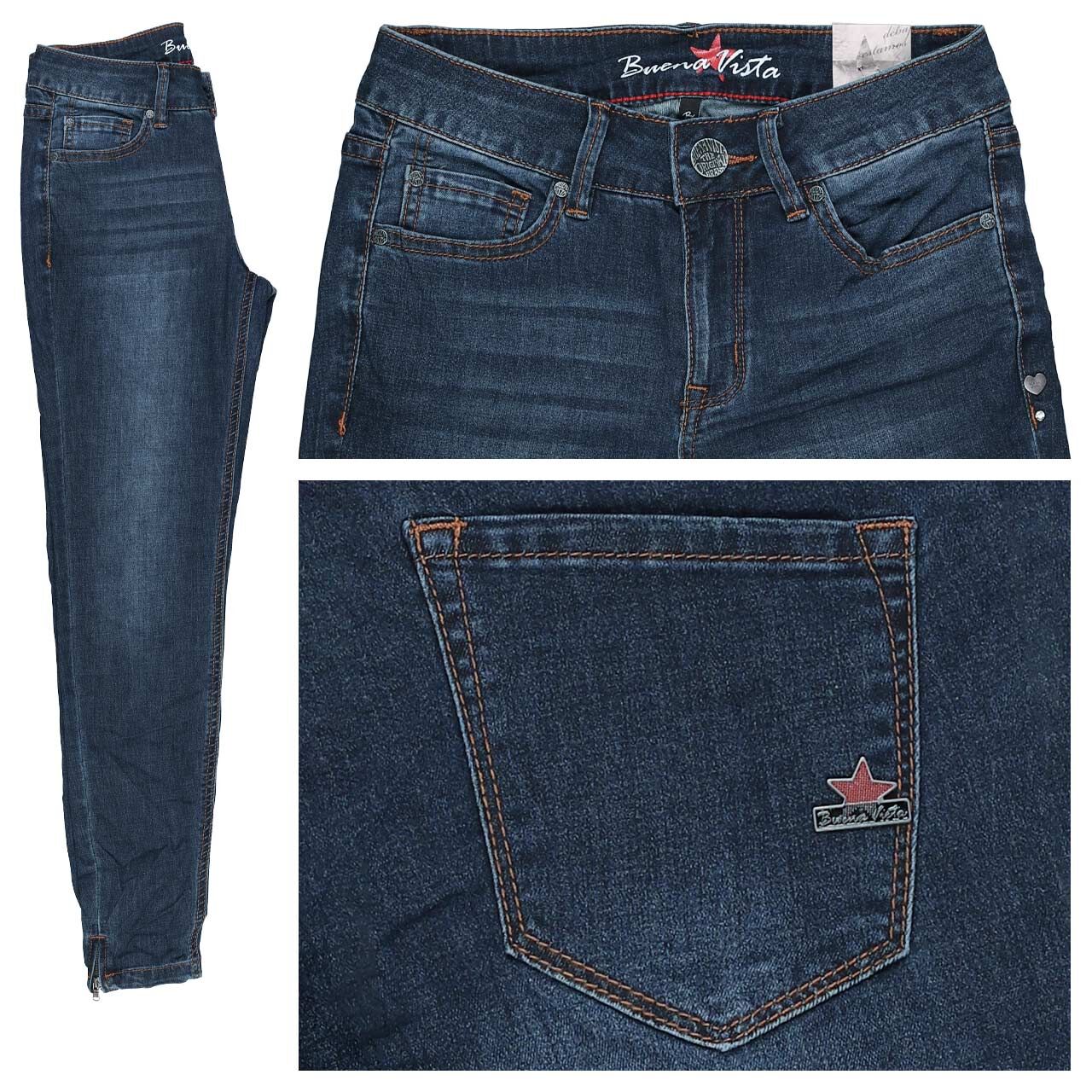 Buena Vista Italy V 7/8 Stretch Denim Jeans dark stone blue