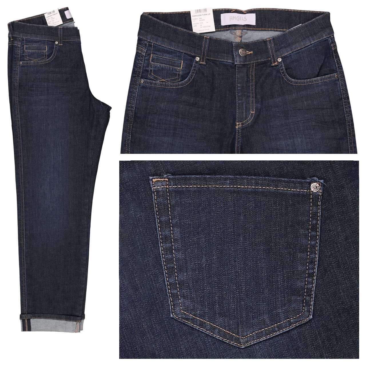 Damen 7/8 Jeans Darleen Crop TU von Angels in Dunkelblau angewaschen mit der Farbnummer 3158