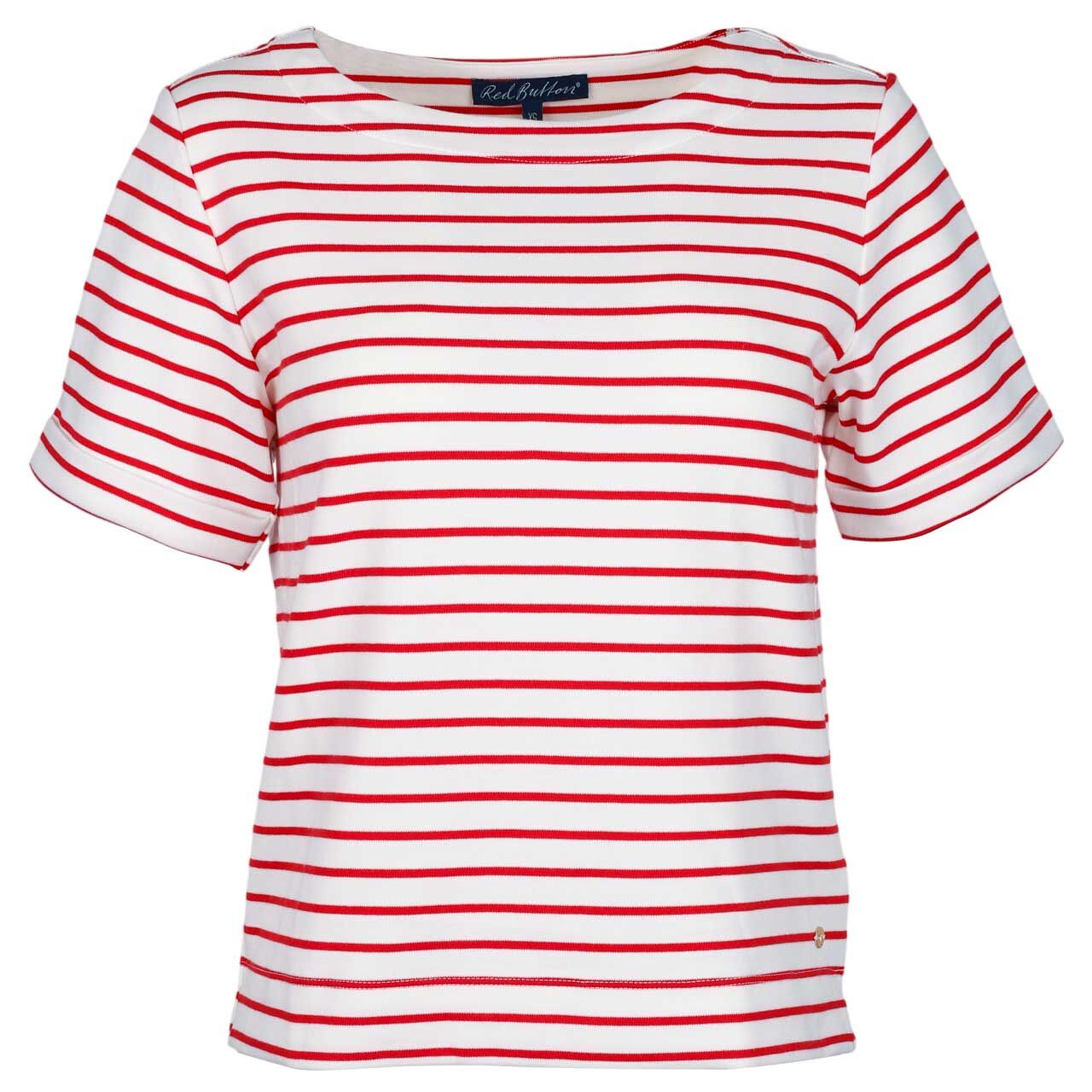 Red Button Damen T-Shirt Terry red stripes