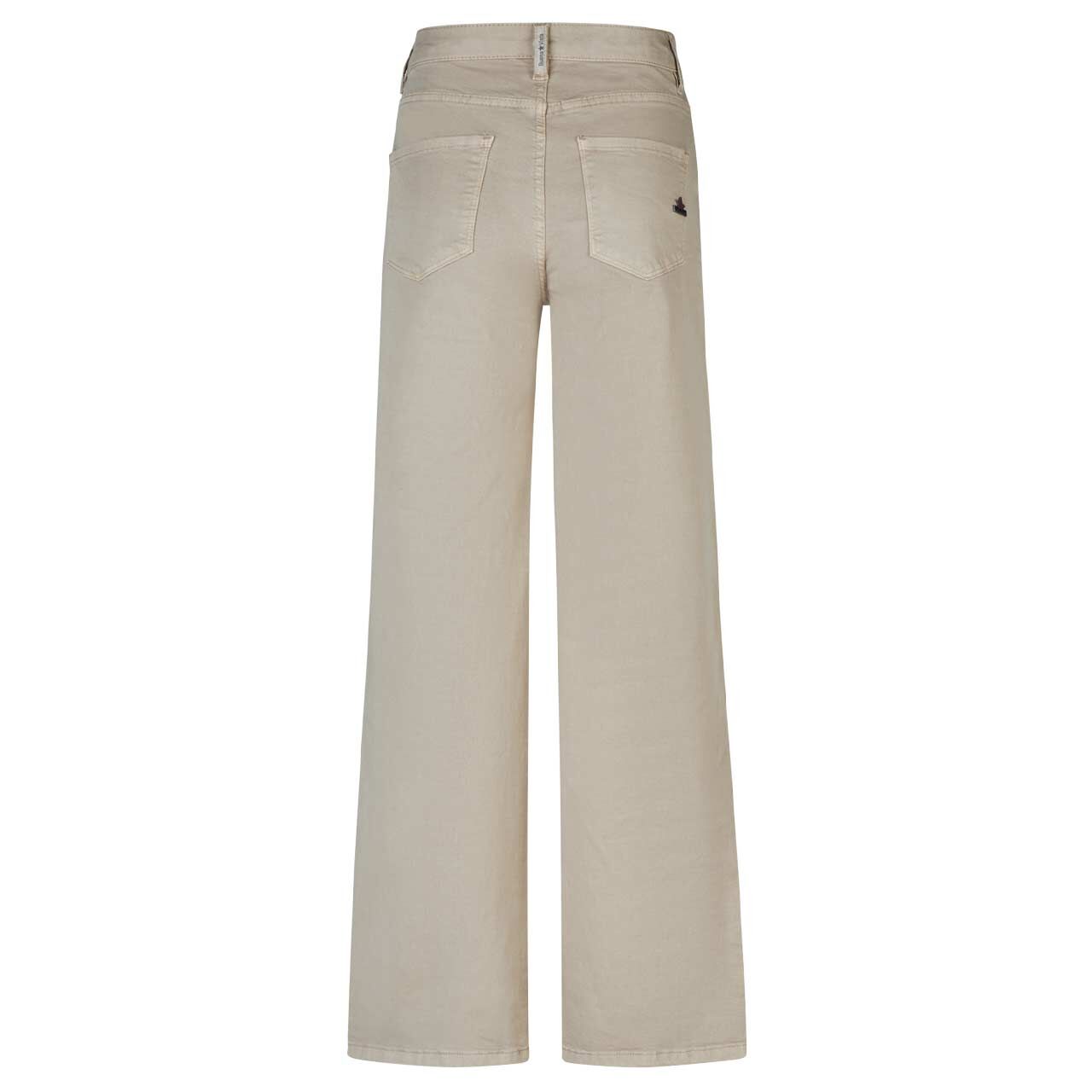 Damen Baumwollhose Wide Leg Stretch Summer Twill von Buena Vista in Beige, Rückansicht