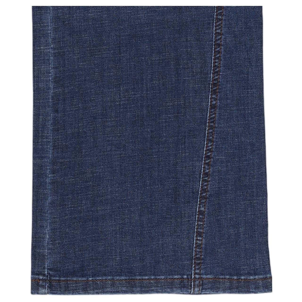 Damenjeans Wide Leg C Cross Denim von Buena Vista in Dunkelblau angewaschen, Detailansicht Saum