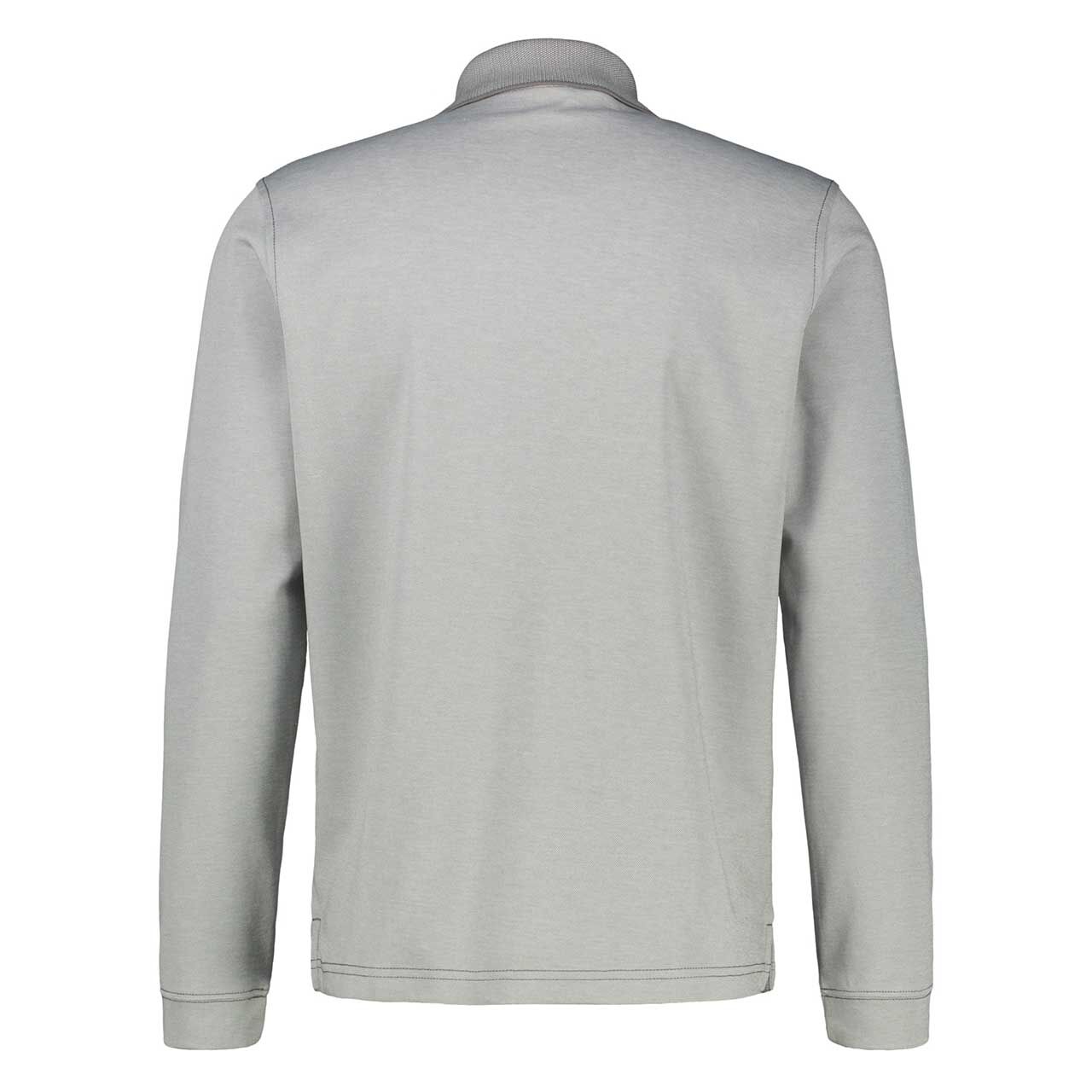 Herren Polo Langarm Shirt von Lerros in Grau, Rückansicht