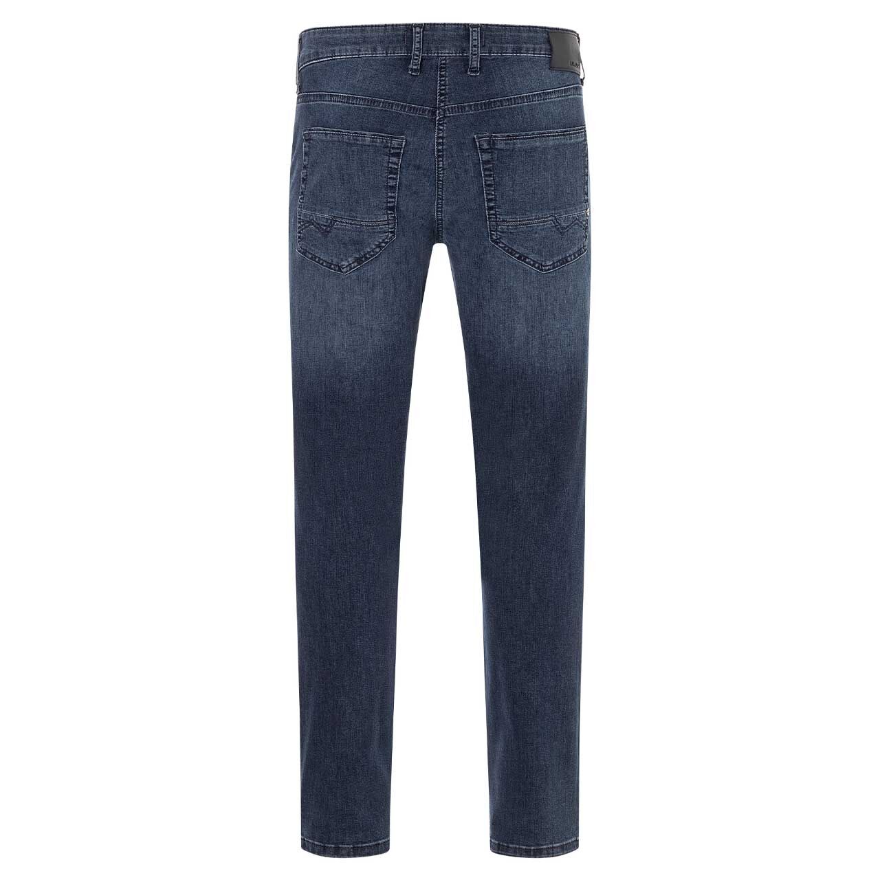 Stretch Herrenjeans Arne Pipe von MAC in Blaugrau angewaschen, Rückansicht