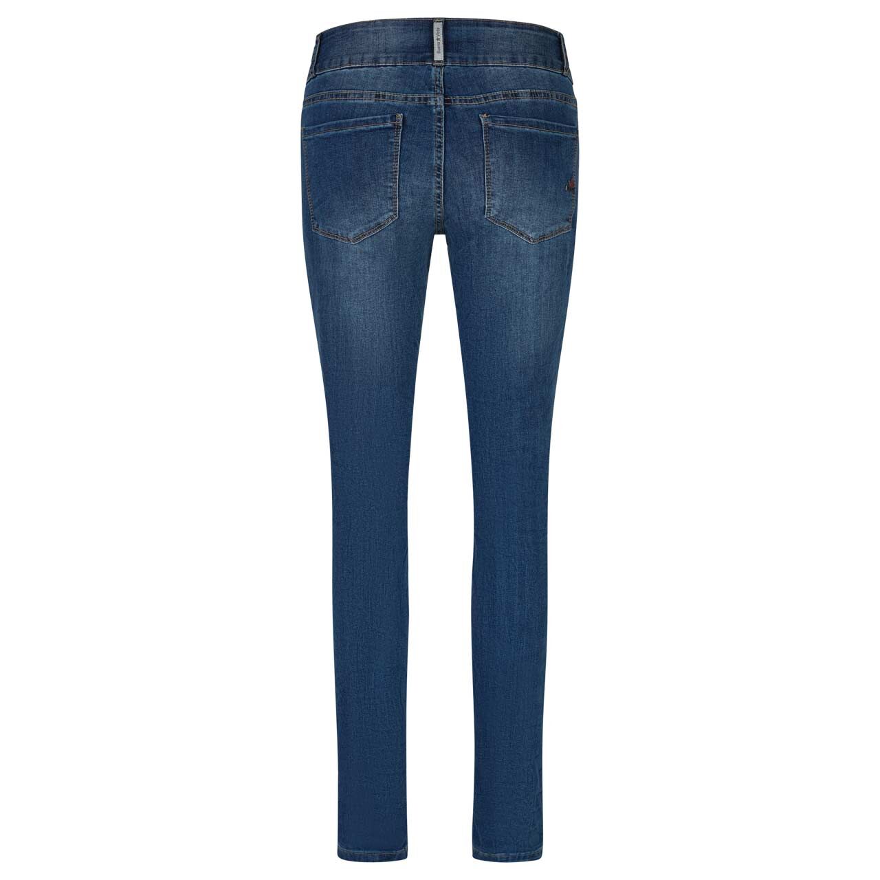 Stretch Denim Jeans Tummyless von Buena Vista in Blau angewaschen mit Destroyed-Effekten, Rückansicht