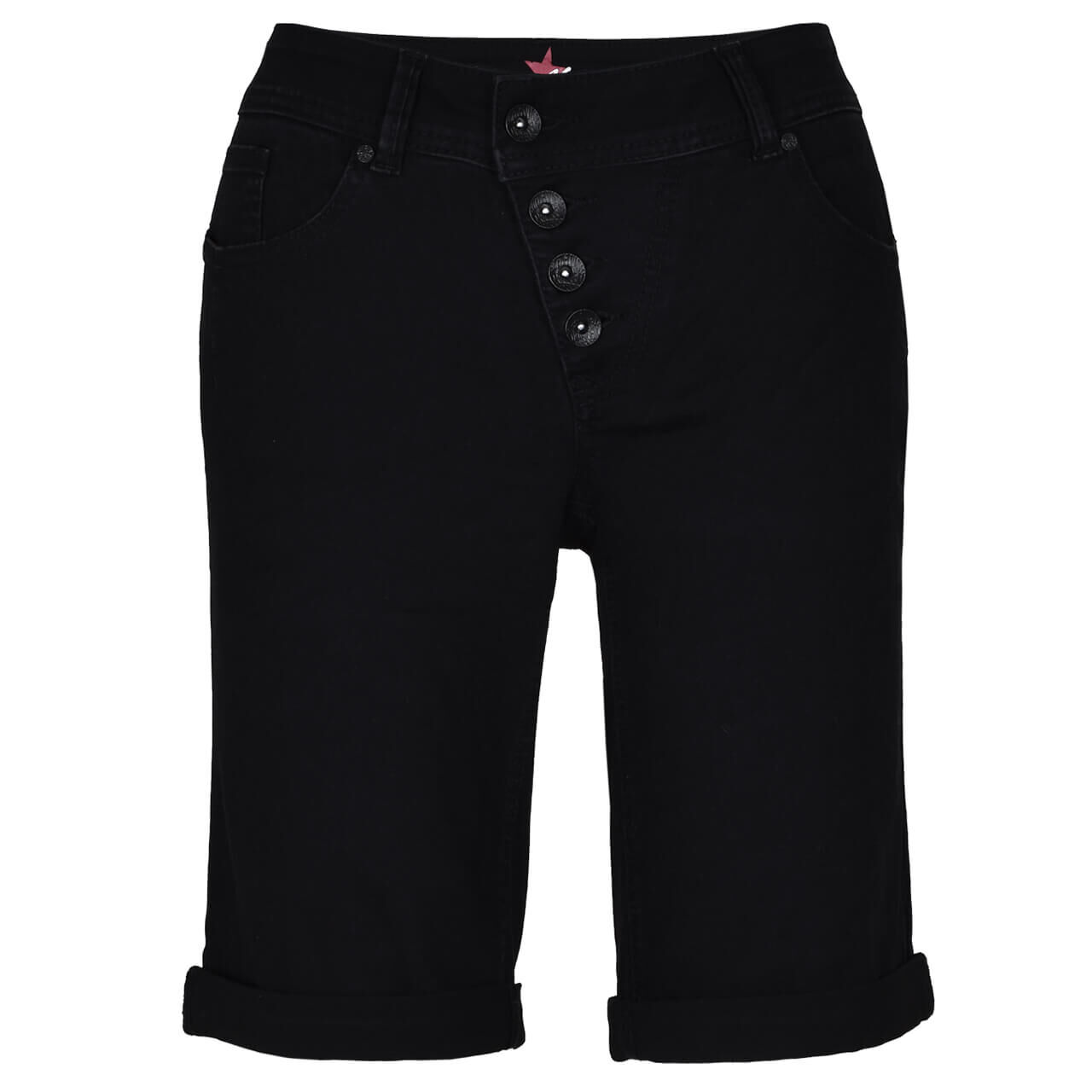 buena-vista-jeans-malibu-short-stretch-twill-baumwoll-black-014-ansicht Buena Vista Malibu-Short Stretch Twill Baumwollhose für Damen in Schwarz, FarbNr.: 014