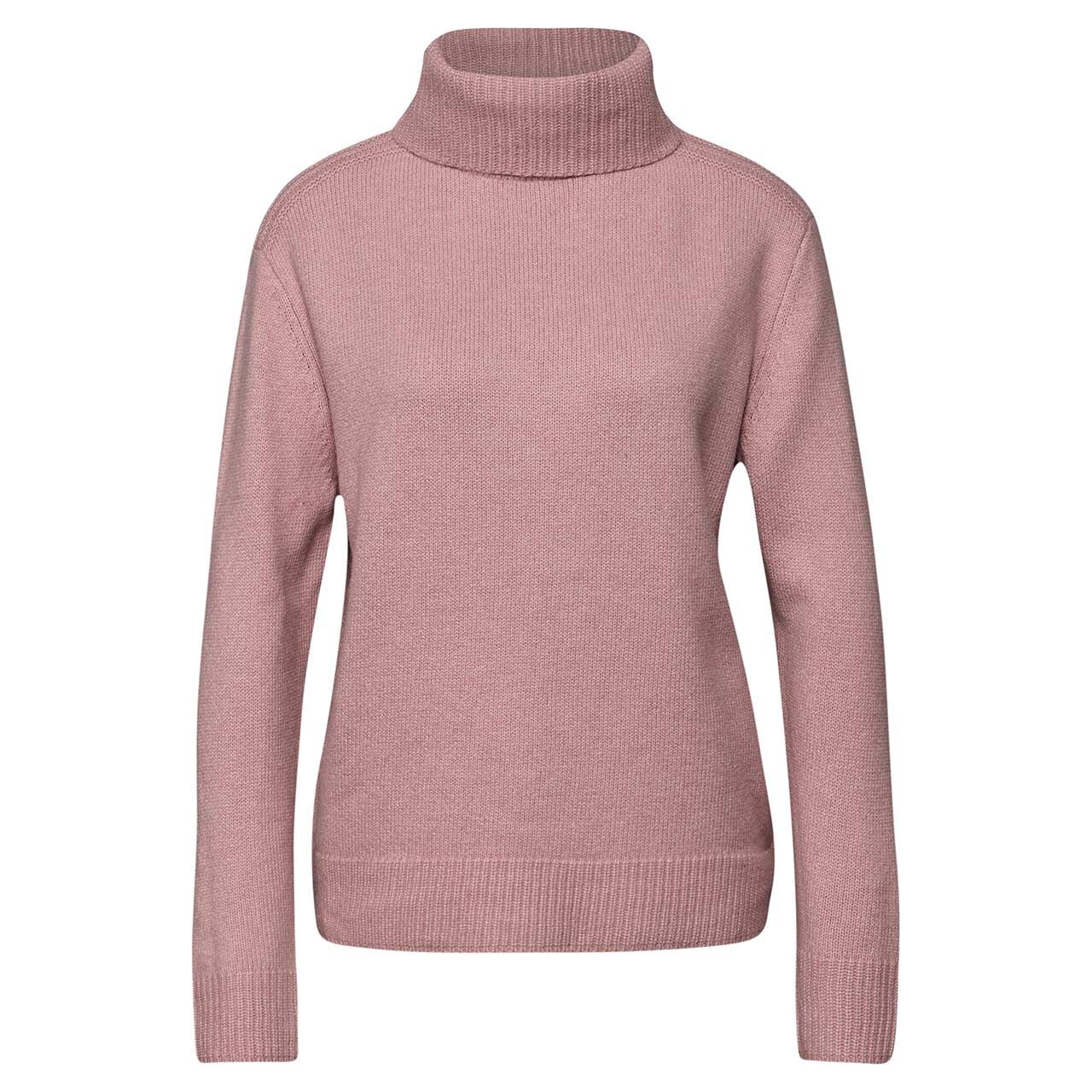 Street One Damen Rollkragen Pullover Cosy Sweater powder pink melange