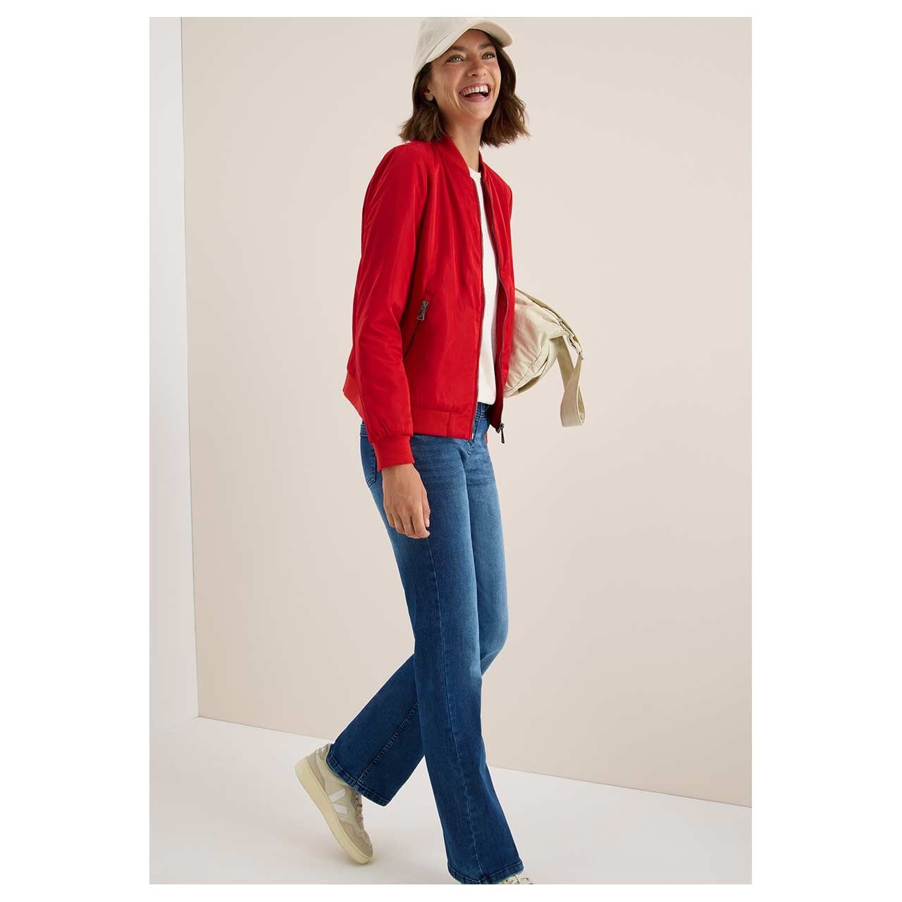 Damen Jacke Nylon Blouson von Cecil in Rot, Ganzkörperansicht