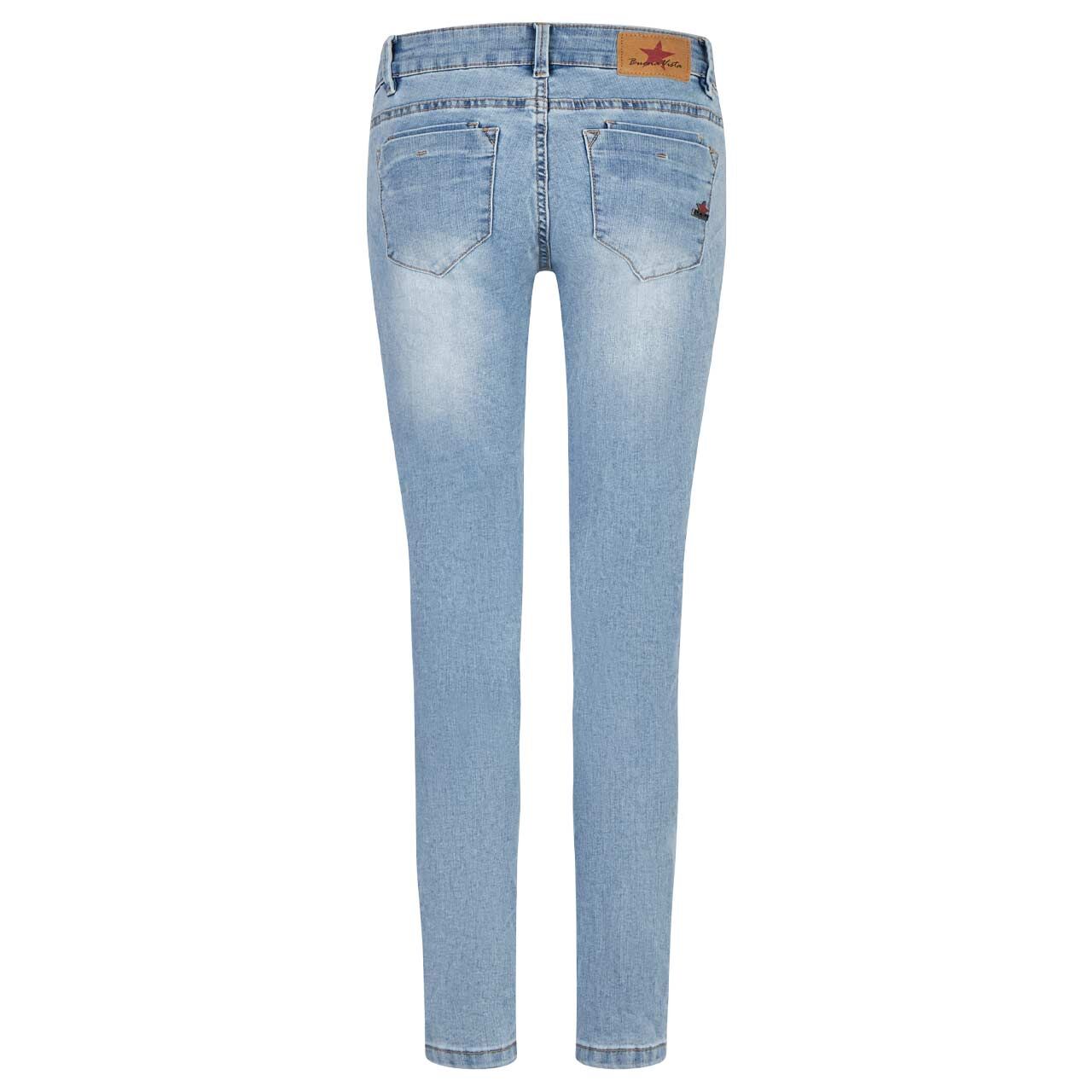 Damen Ankle Jeans Kim Cropped Stretch Denim von Buena Vista in Hellblau angewaschen, Rückansicht