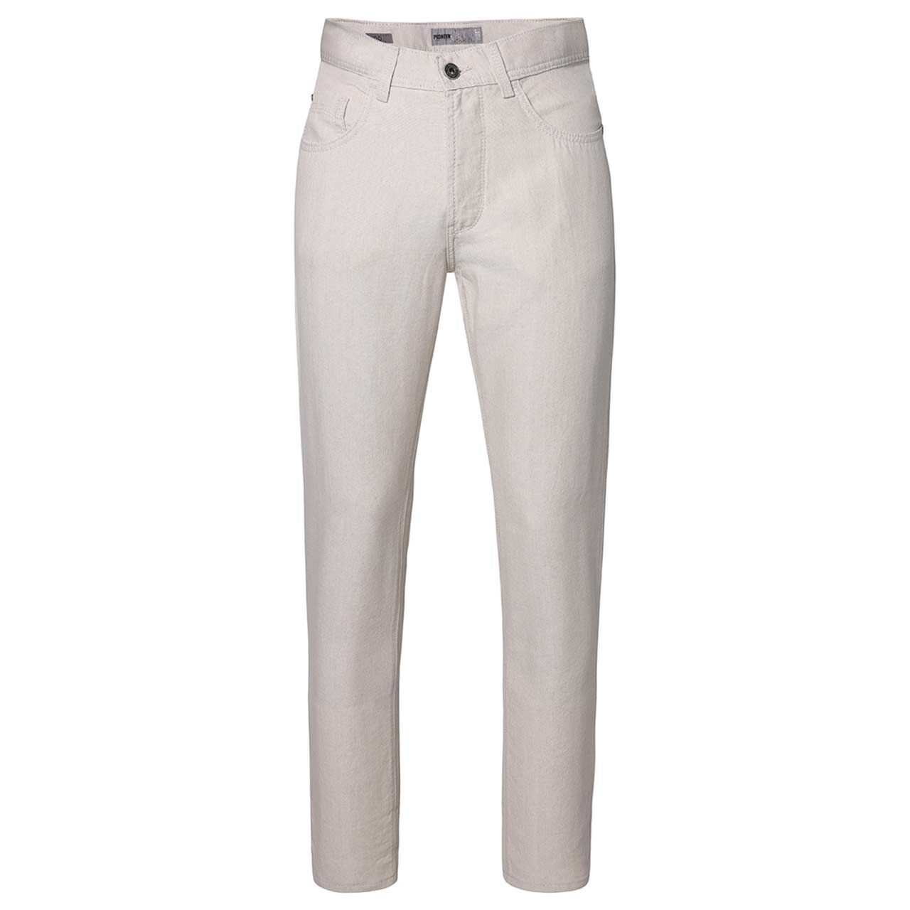 Herren Leinenhose Rando in Beige von Pioneer, Vorderansicht