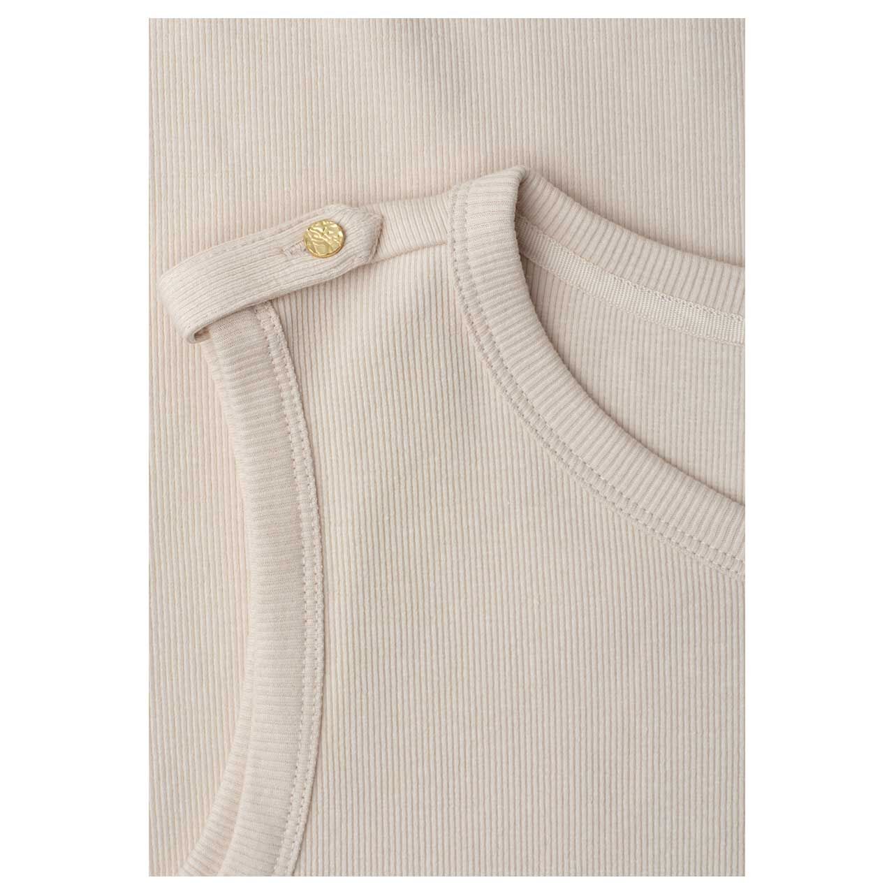 Street One Studio Damen Top Rib Deco Buttons stone sand