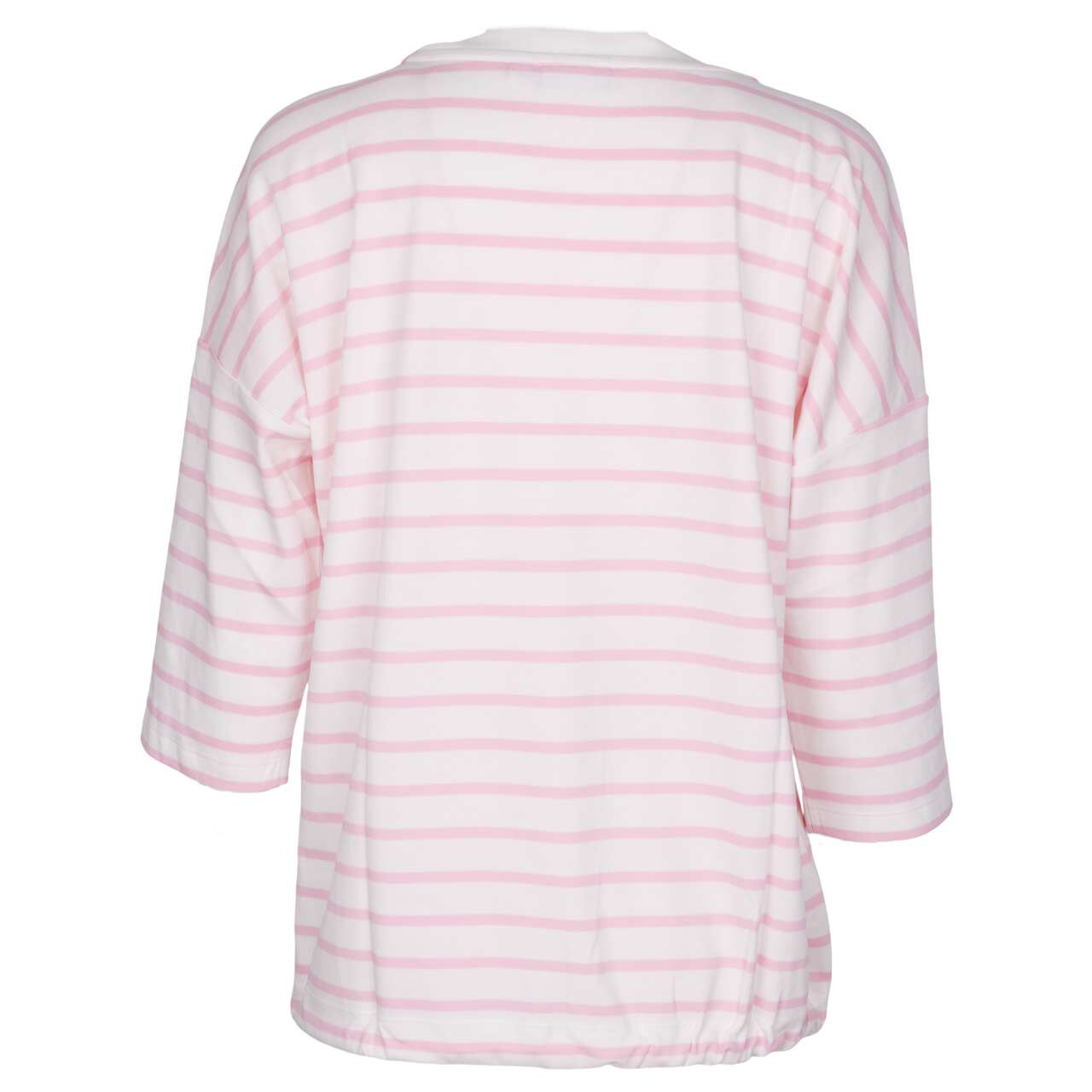 Damen 3/4 Arm Shirt Striped Fleurs von Cecil in Rosa gestreift, Rückansicht