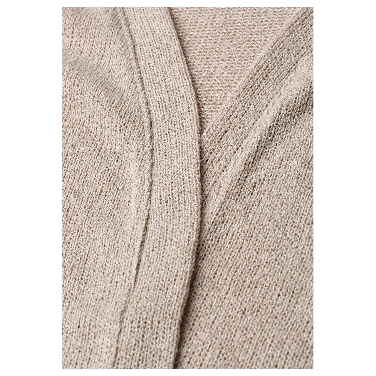Damen Kurzarm Strickjacke Knit Look Batwing von Street One in Beige, Detailansicht Material