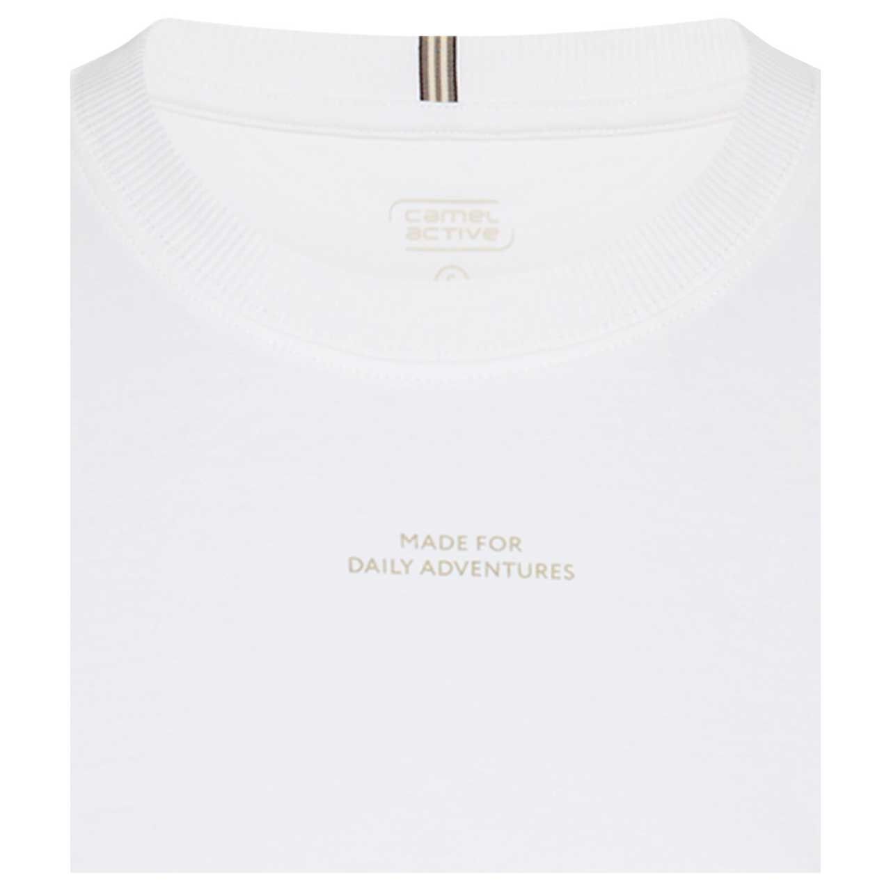 Detail der Vorderansicht des Damen T-Shirts von Camel active in Weiß