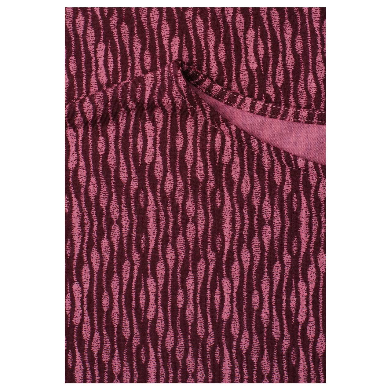 Damen T-Shirt Printed Bottom Cuff von Street One in Pink mit Print, Detailansicht Muster