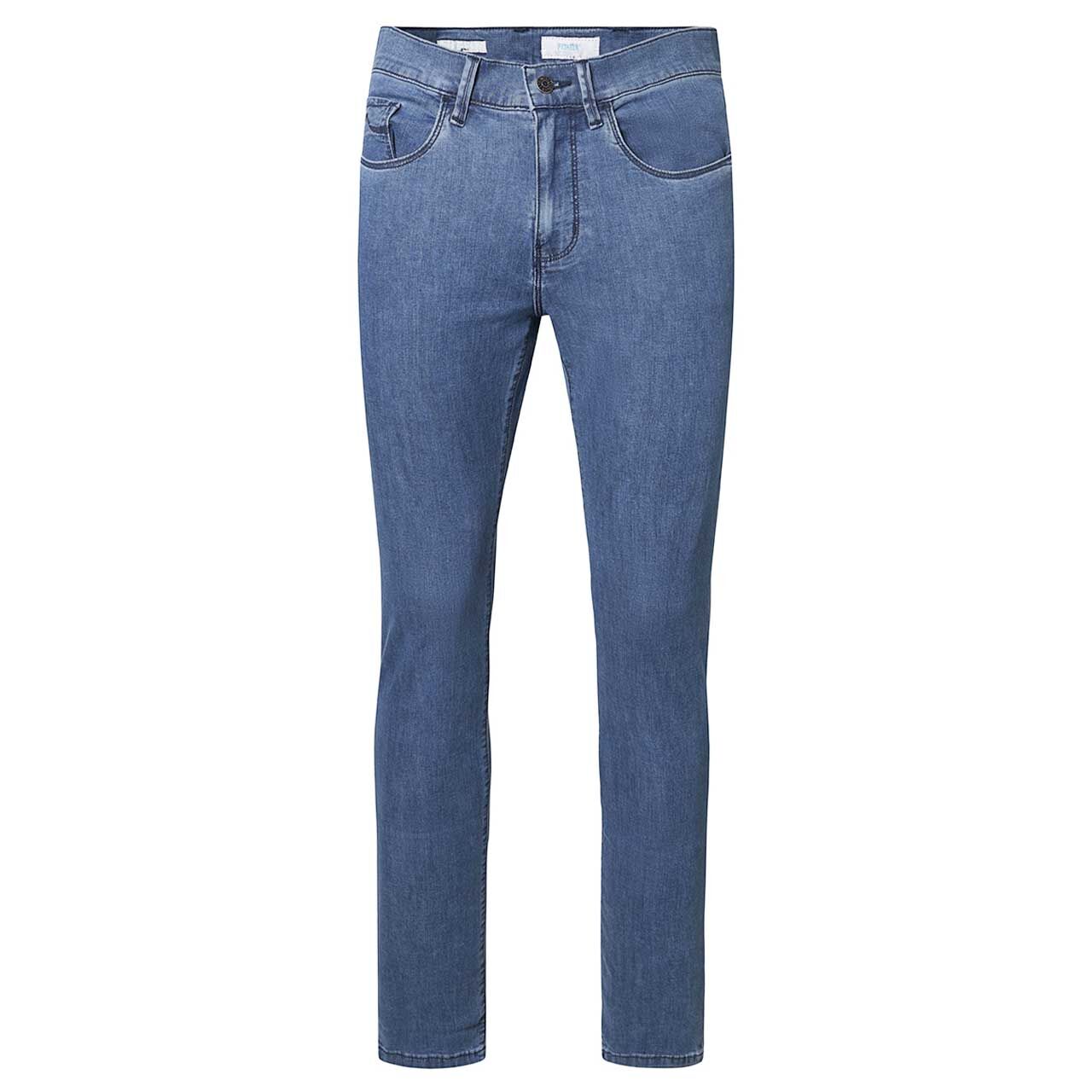 Stretch Herrenjeans Eric Megaflex von Pioneer in Blau angewaschen, Vorderansicht