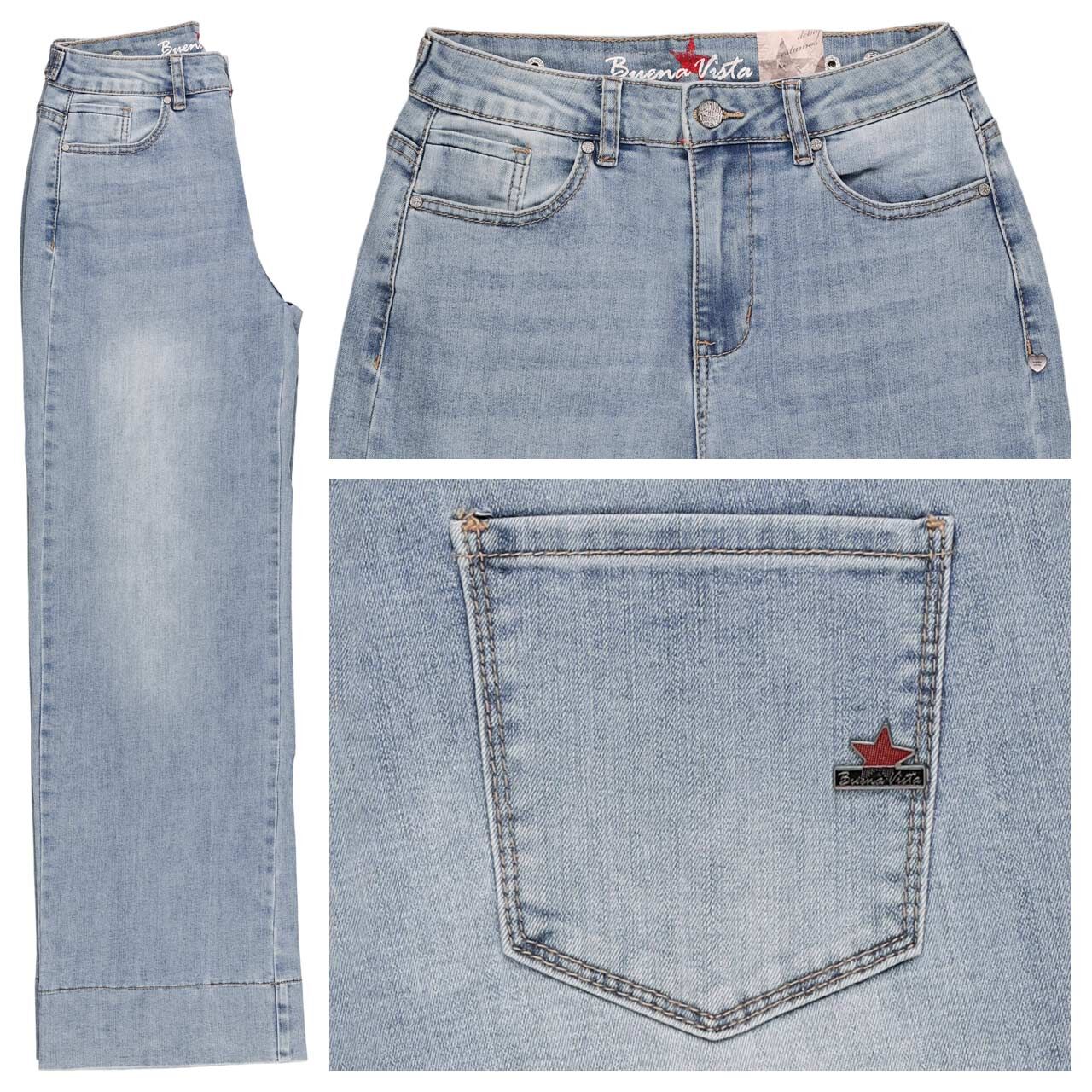 Buena Vista Wide Leg AW Stretch Denim Jeans light denim