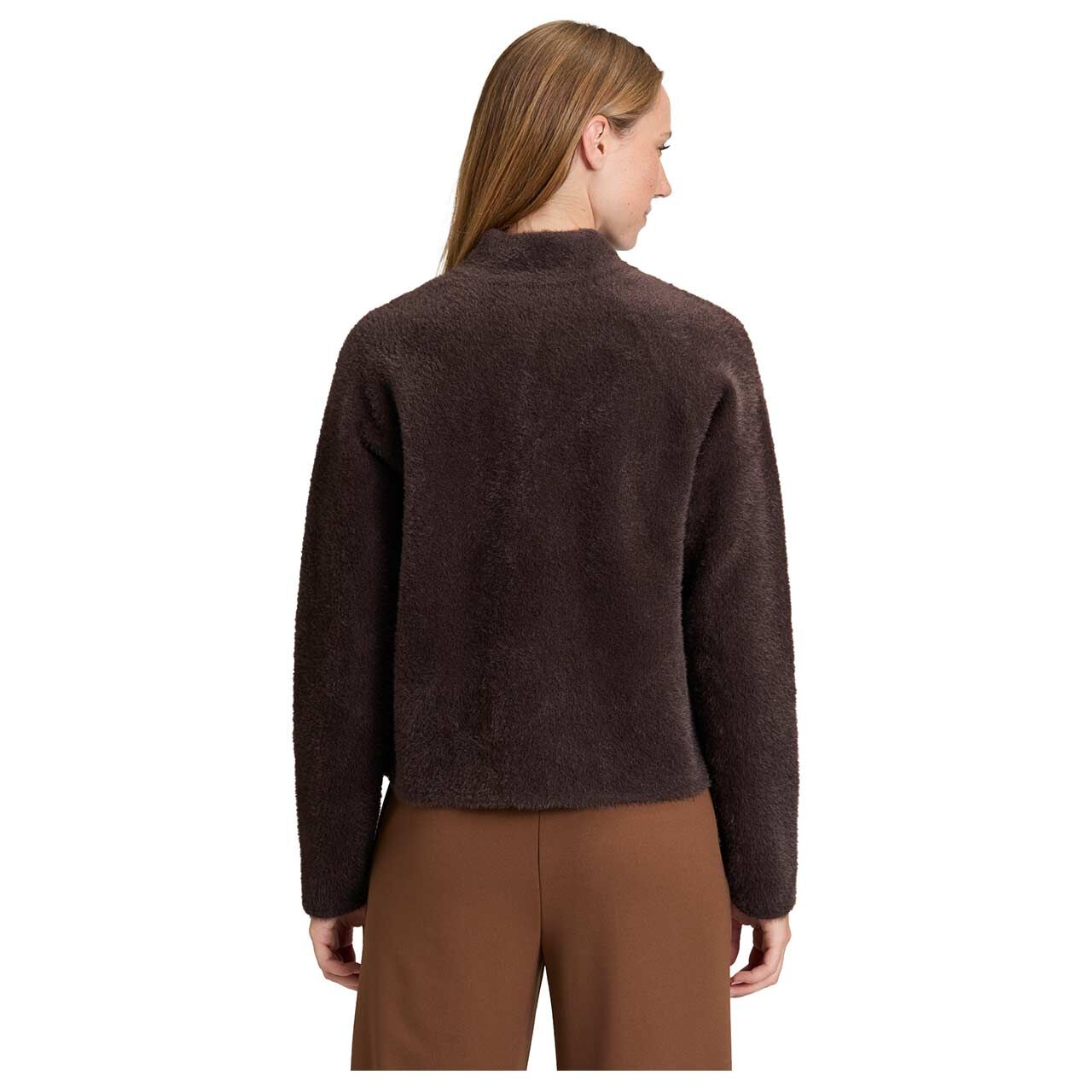 Damen Shirtjacke von Betty Barclay in Dunkelbraun, Rückansicht am Model