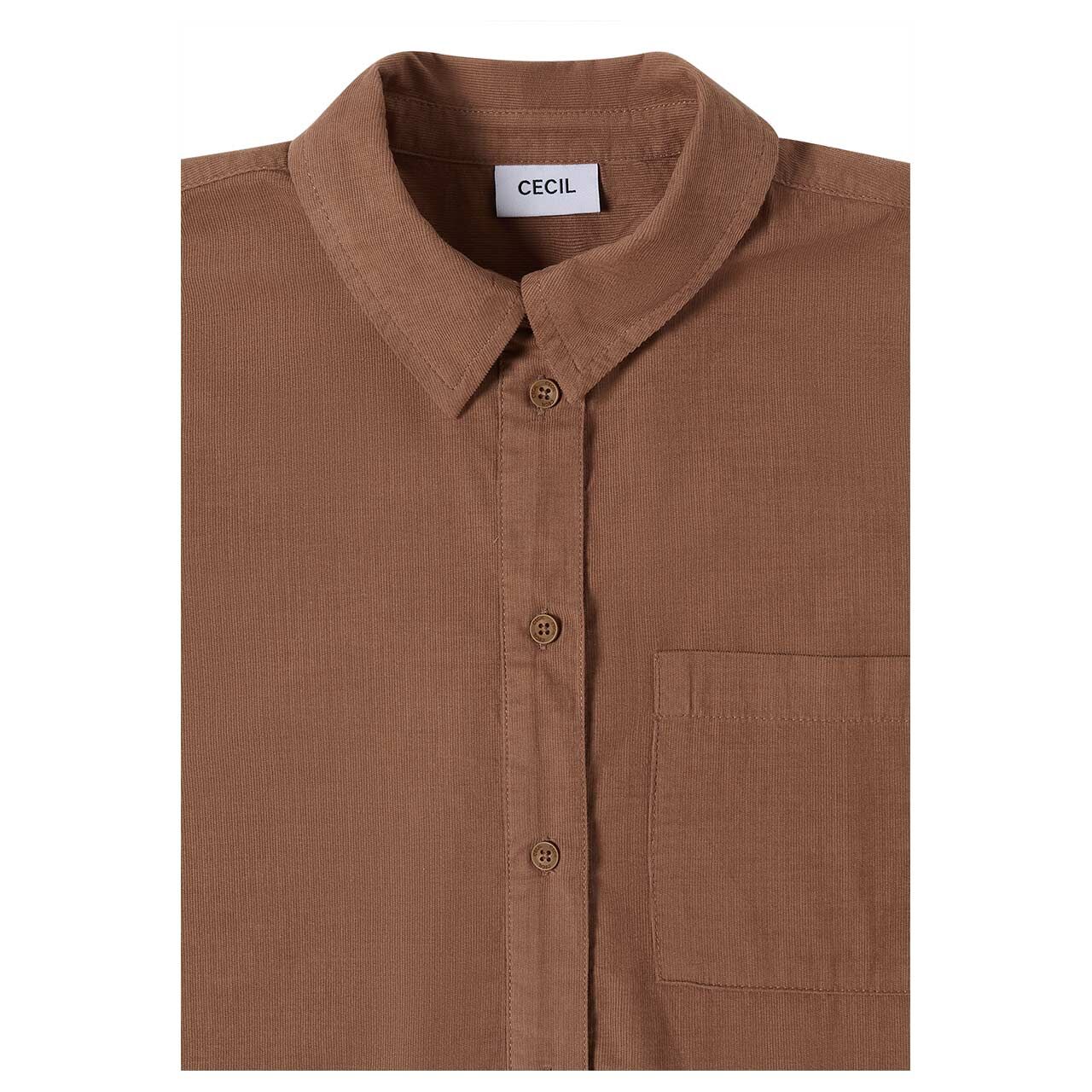 Cecil Damen Langarm Cord Bluse Corduroy creamy mocha
