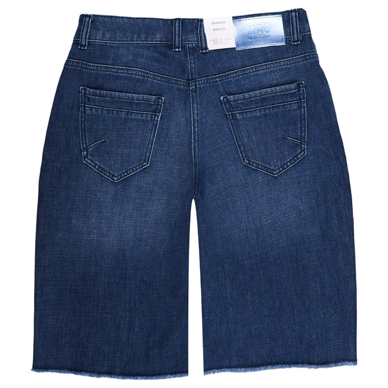 Stretch Damenjeans Rich Bermuda von MAC in Blau angewaschen, Rückansicht
