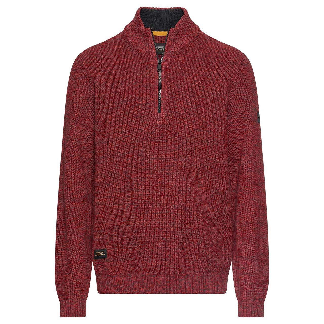 Camel active Herren Pullover Troyer terra red melange