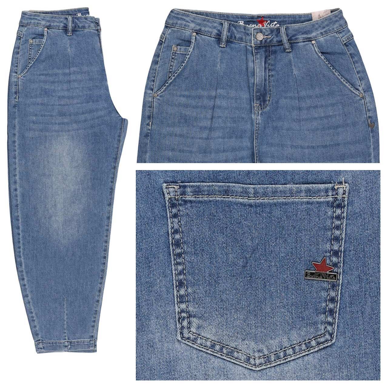Buena Vista Ballon 7/8 Stretch Denim Jeans mid stone blue