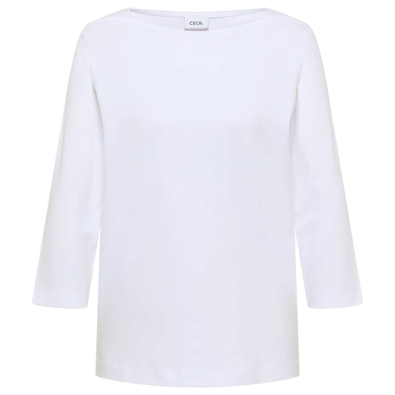 Cecil Damen 3/4 Arm Shirt Basic Boatneck soft white
