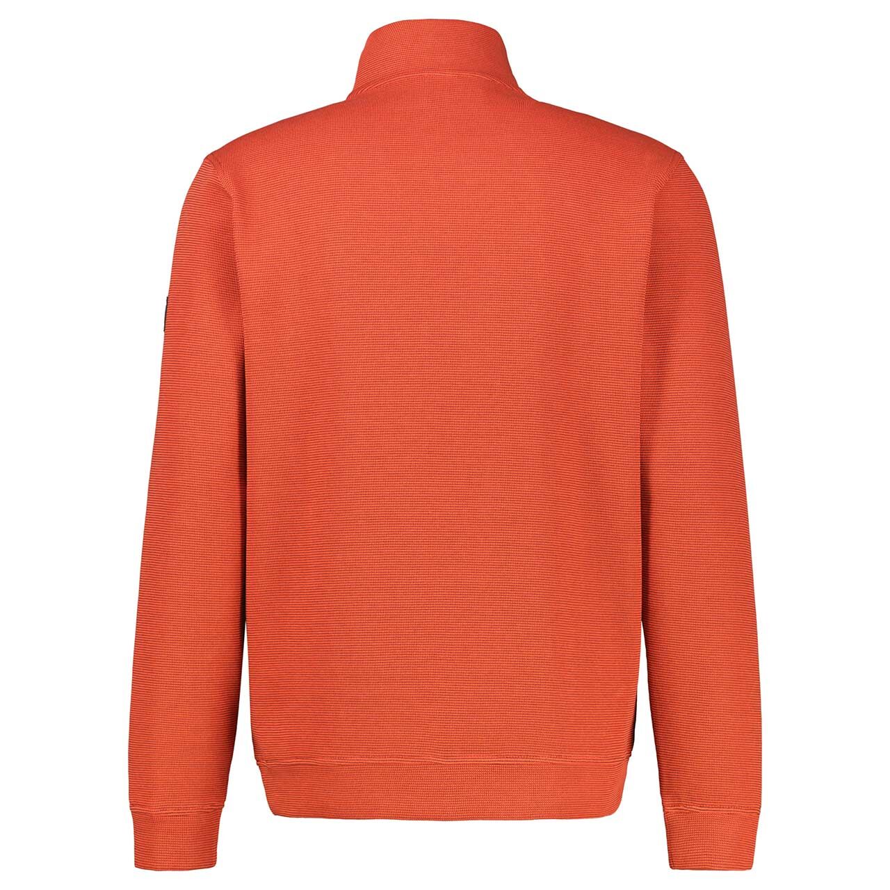 Herren Sweatshirt Troyer von Lerros in Hellrot meliert, Rückansicht