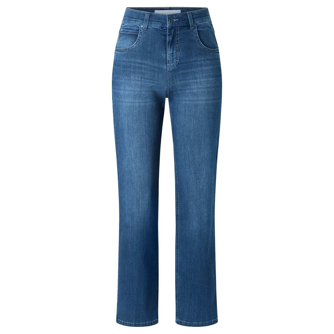 Damenjeans Lara von Angels in Blau angewaschen, Vorderansicht