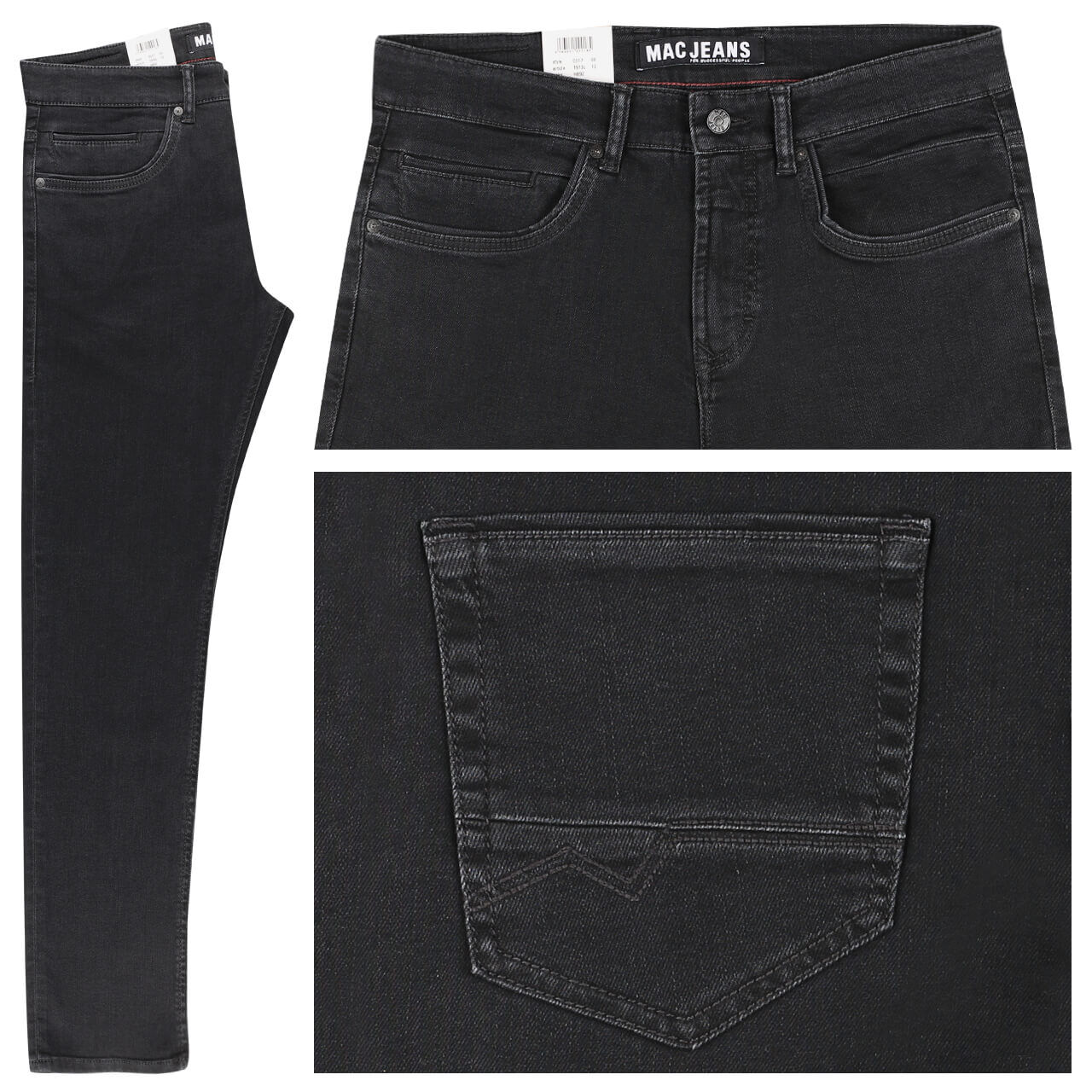 mac-jeans-arnepipe-schwarz-h892 MAC Jeans Arne Pipe für Herren in Schwarz angewaschen, FarbNr.: H892