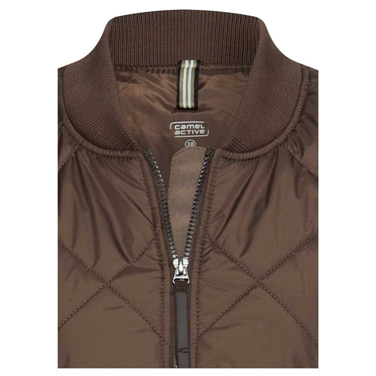 Damen Jacke Blouson von Camel active in Dunkelbraun, detaillierte Vorderansicht