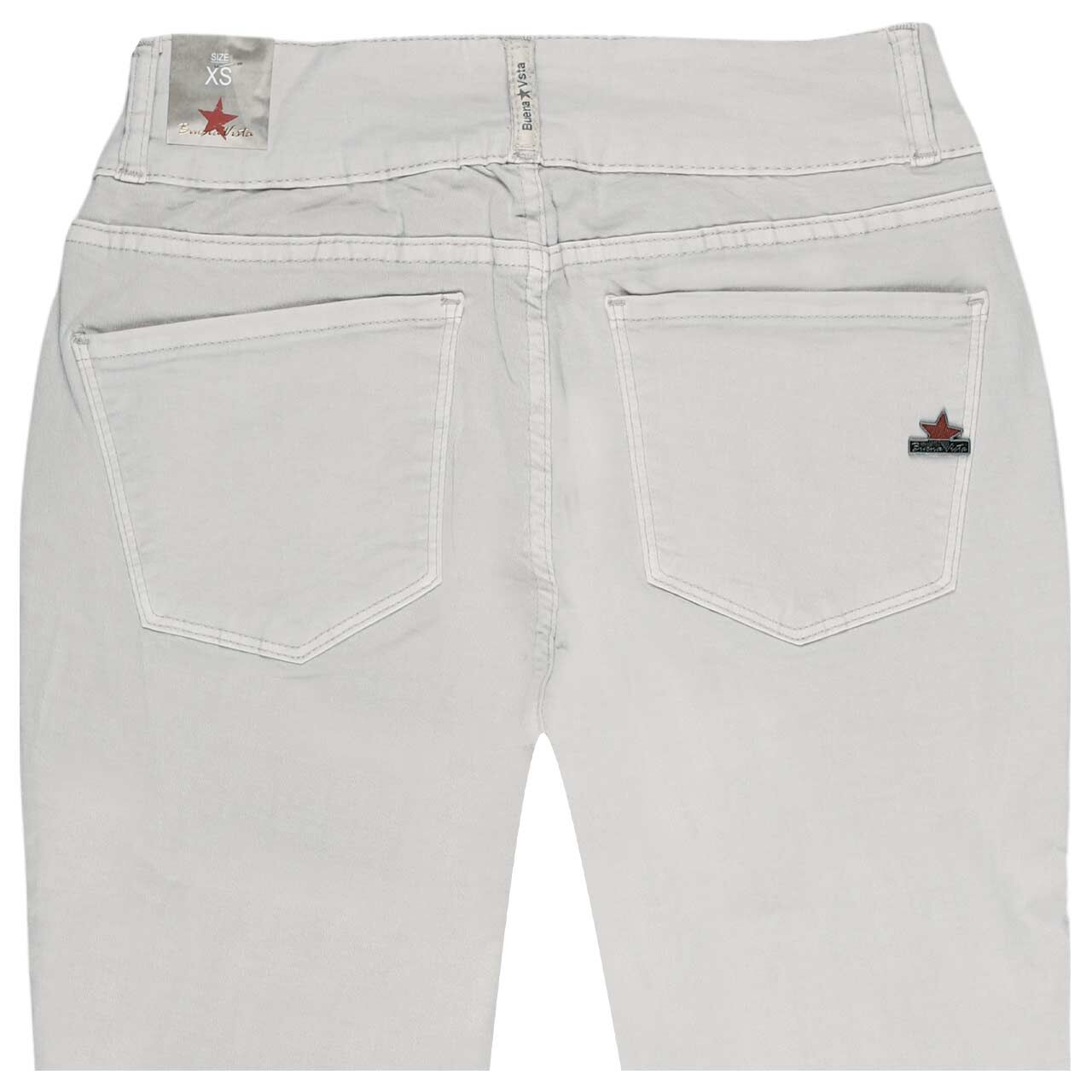 Damen Summer Twill Baumwollhose Tummyless von Buena Vista in Zartgrau, detaillierte Rückansicht