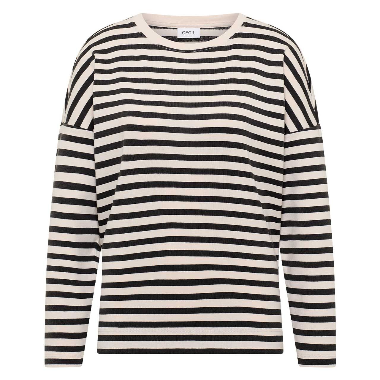 Cecil Damen Langarm Shirt Full Needle Stripe raw khaki