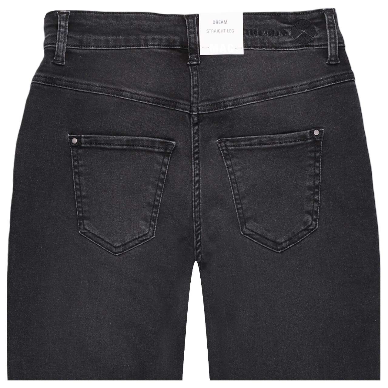 Damenjeans Dream von MAC in Schwarz verwaschen, detaillierte Rückansicht