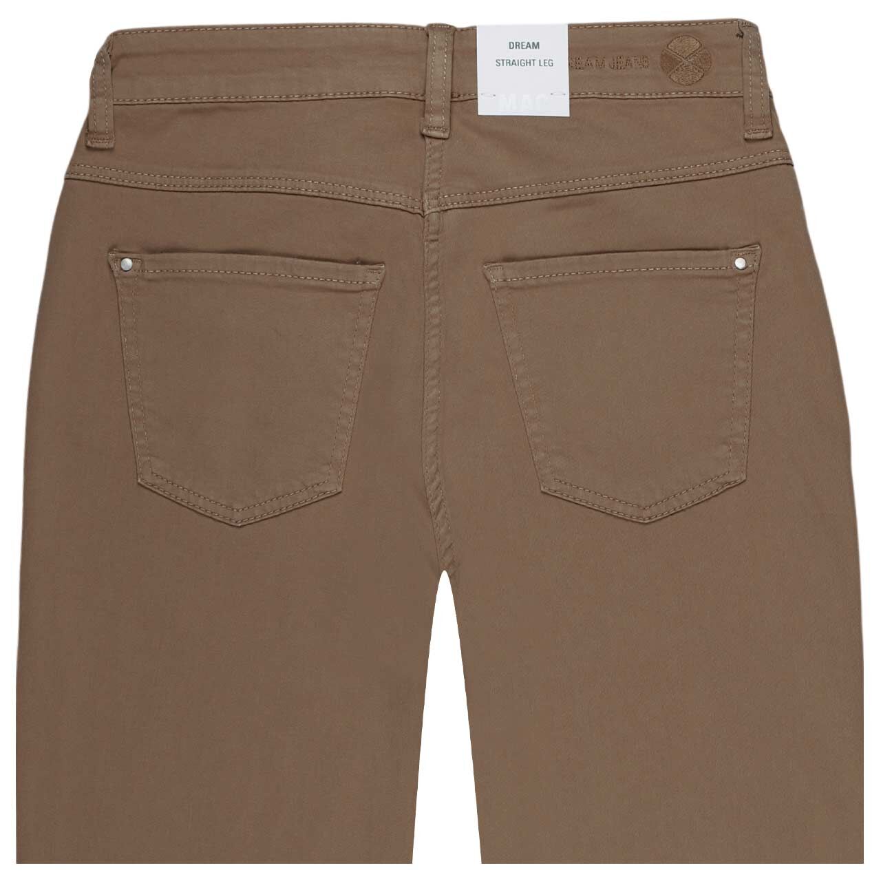Stretch Damenjeans Dream von MAC in Hellbraun, detaillierte Rückansicht