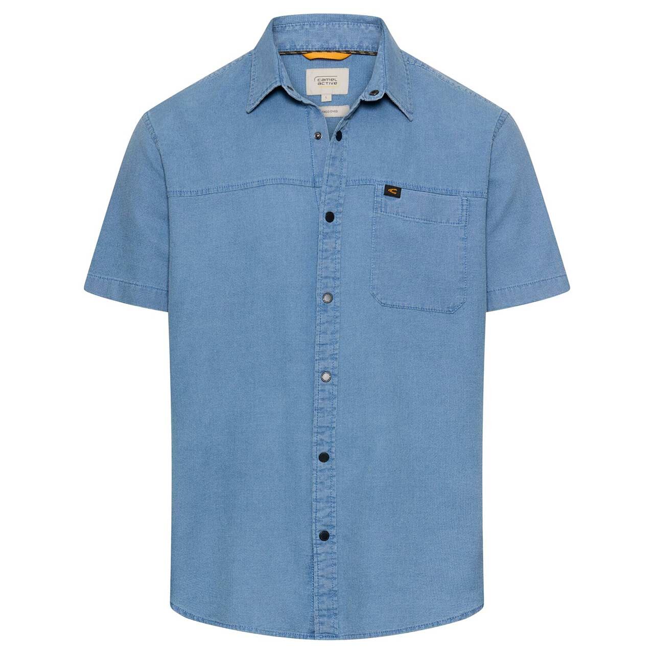 Camel active Herren 1/2 Arm Hemd airy blue