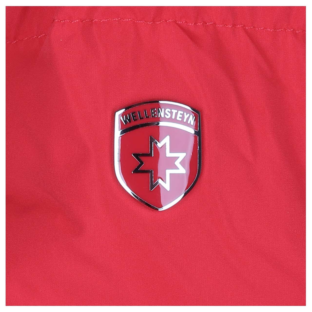 Damen Jacke Cordoba Short von Wellensteyn in Rot, Detailansicht vom Logo