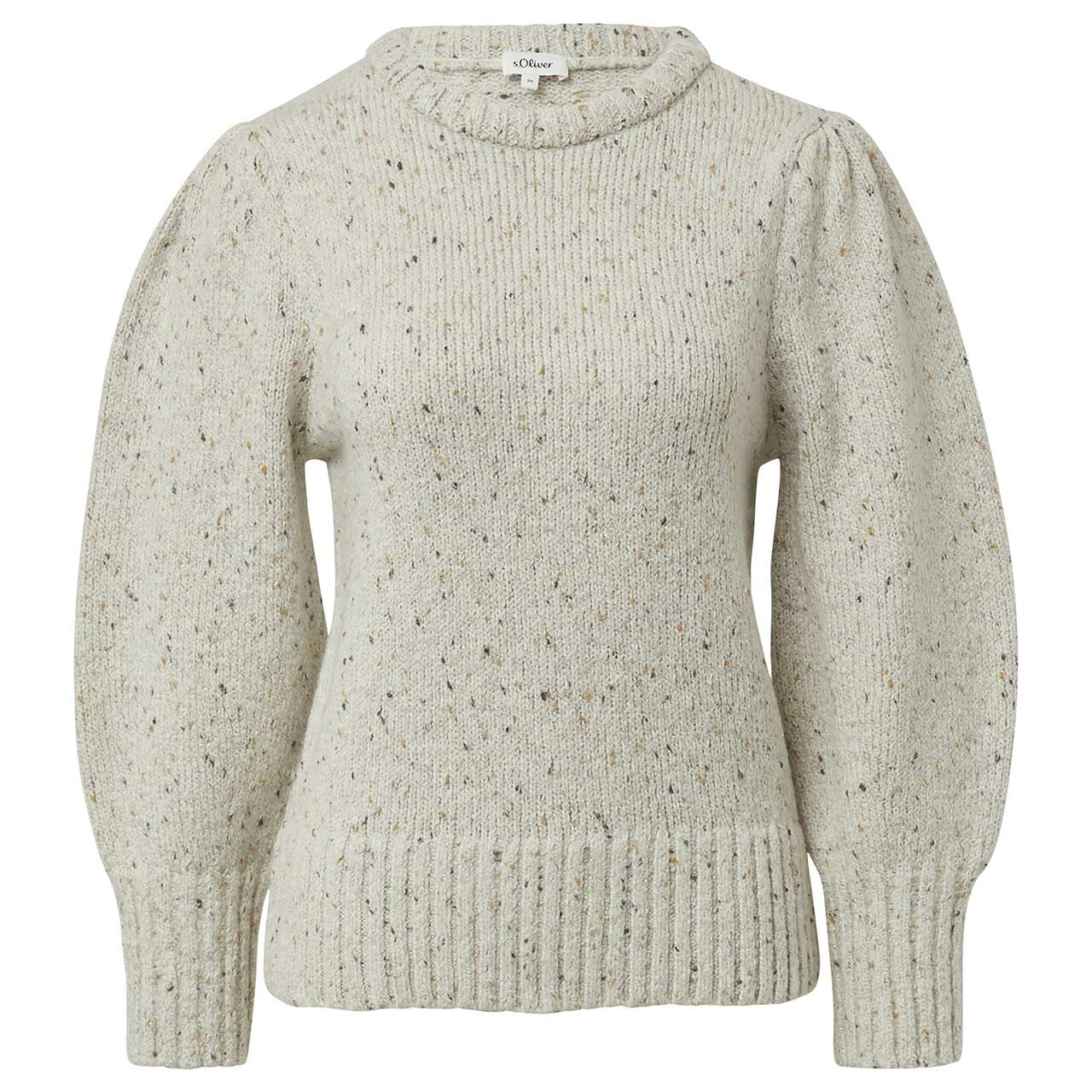 s.Oliver Damen Pullover off white knit dots