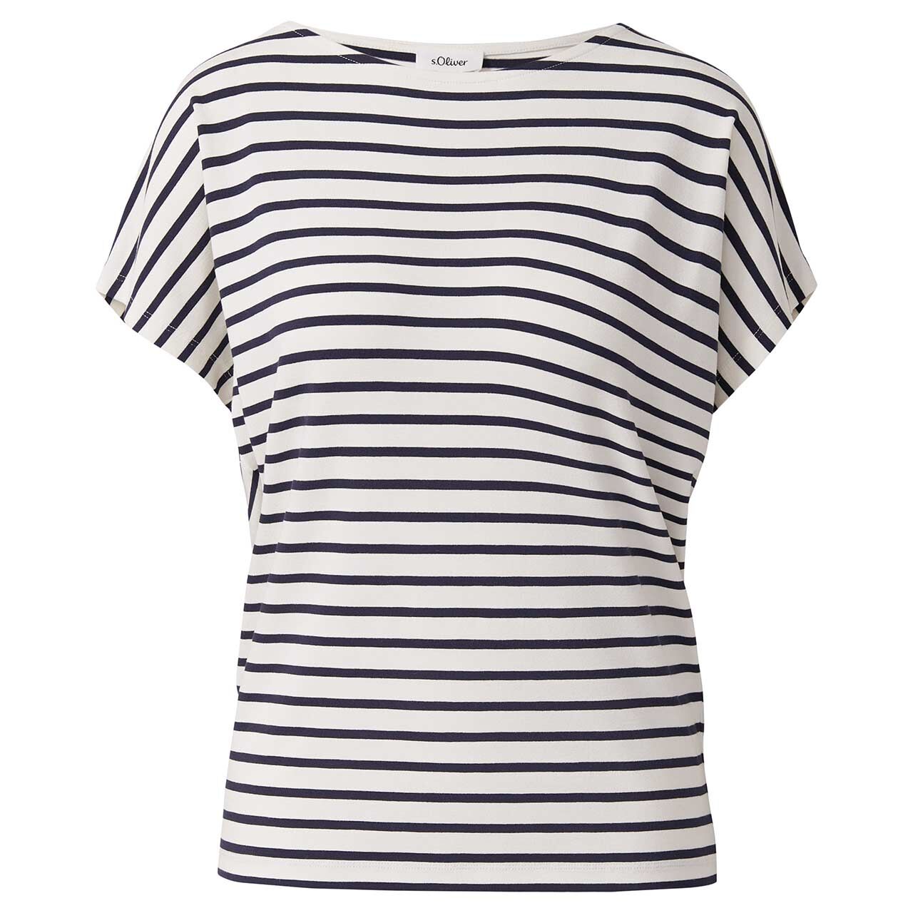 s.Oliver Damen T-Shirt off white blue stripes