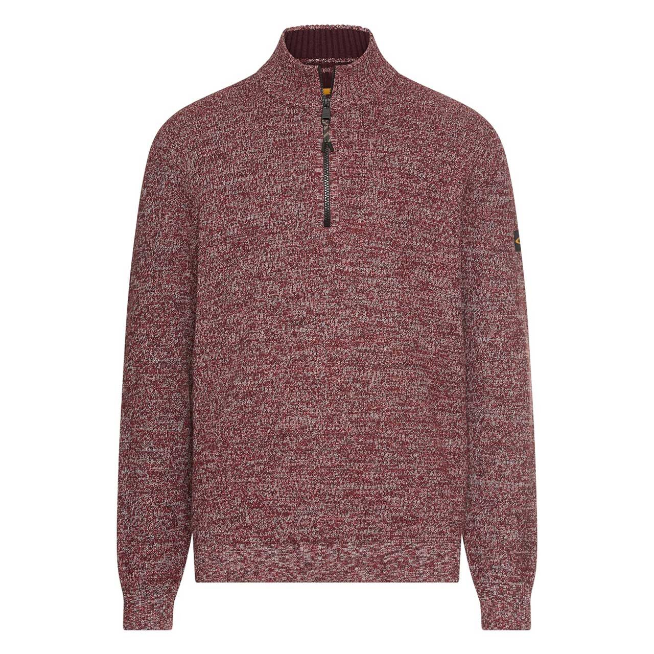 Camel active Herren Pullover Troyer amber red melange