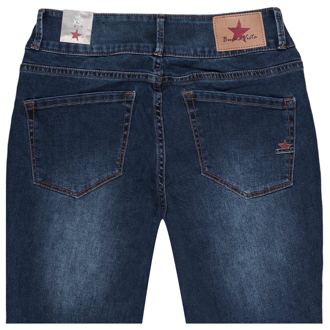 Damenjeans Tummyless Stretch Denim von Buena Vista in Dunkelblau, detaillierte Rückansicht