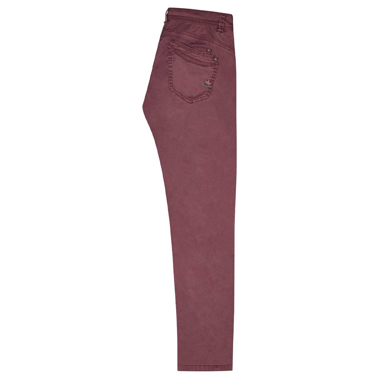 Damen Ankle Baumwollhose Malibu Cropped Stretch Twill von Buena Vista in Burgunderrot, Seitenansicht