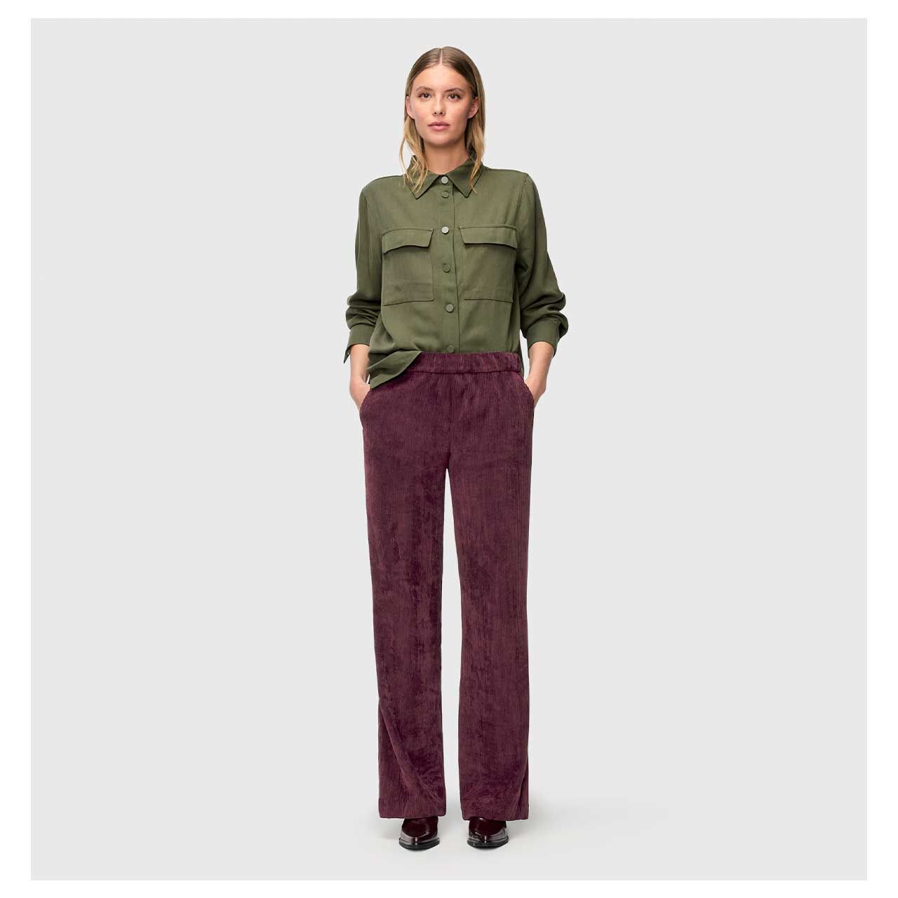 MAC Chiara Cordhose aubergine