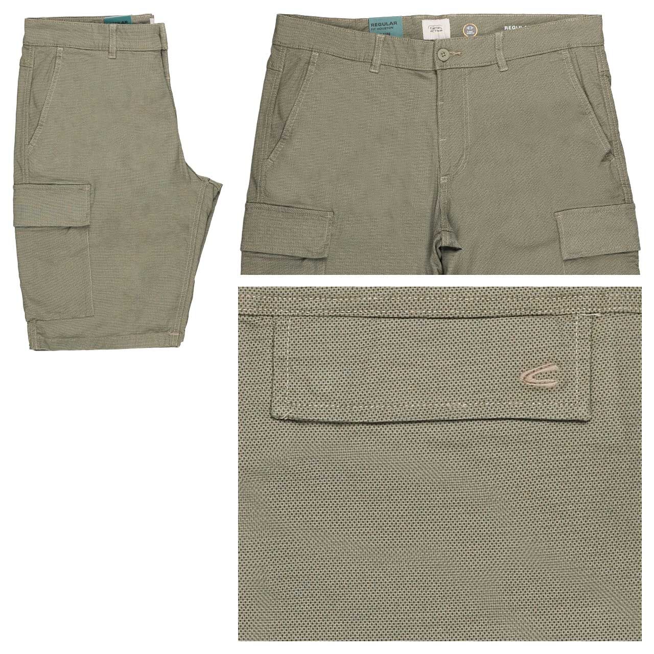 Camel active Houston Cargo Baumwoll Bermuda khaki structured