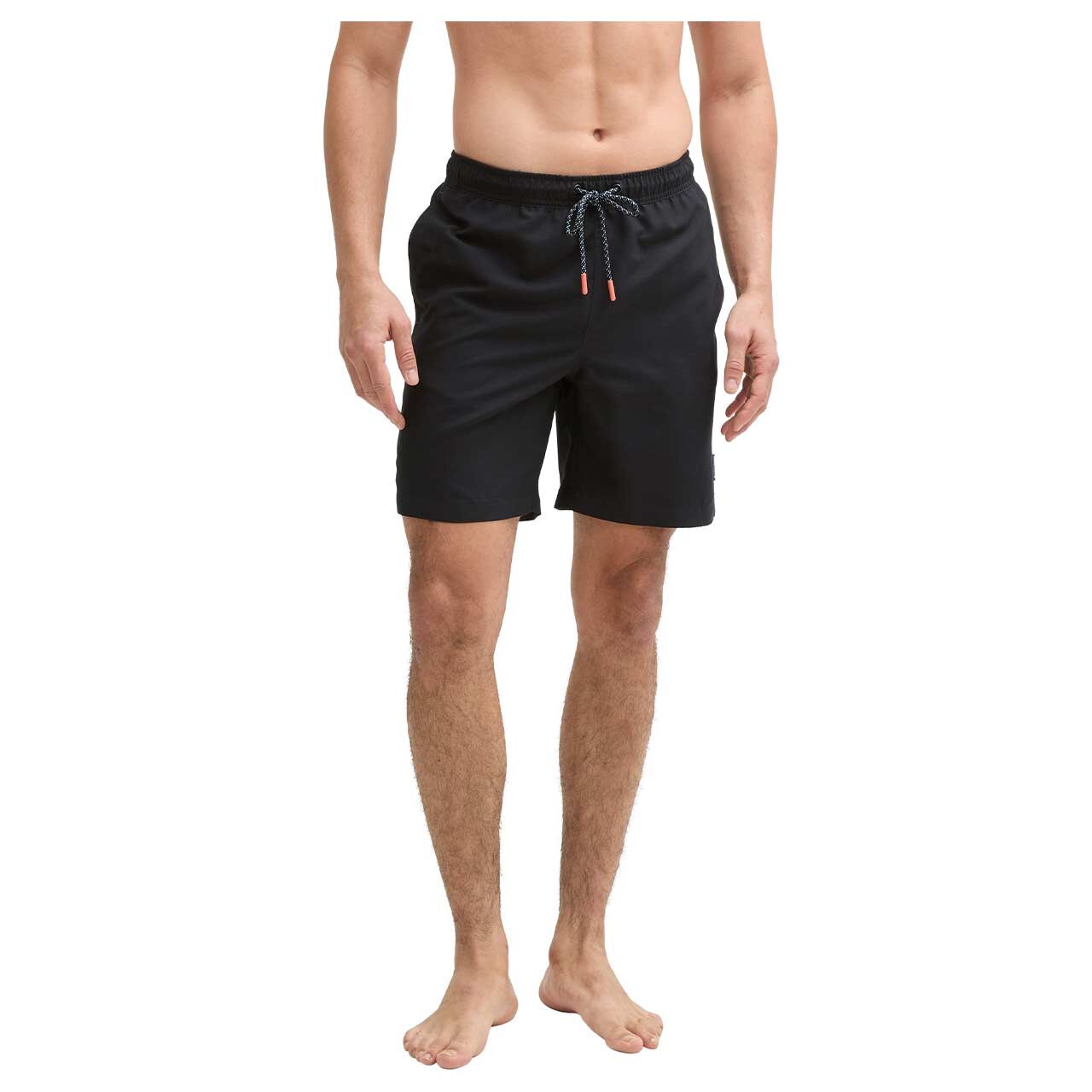Herren Swim Shorts von Tom Tailor in Schwarz, Vorderansicht am Modell