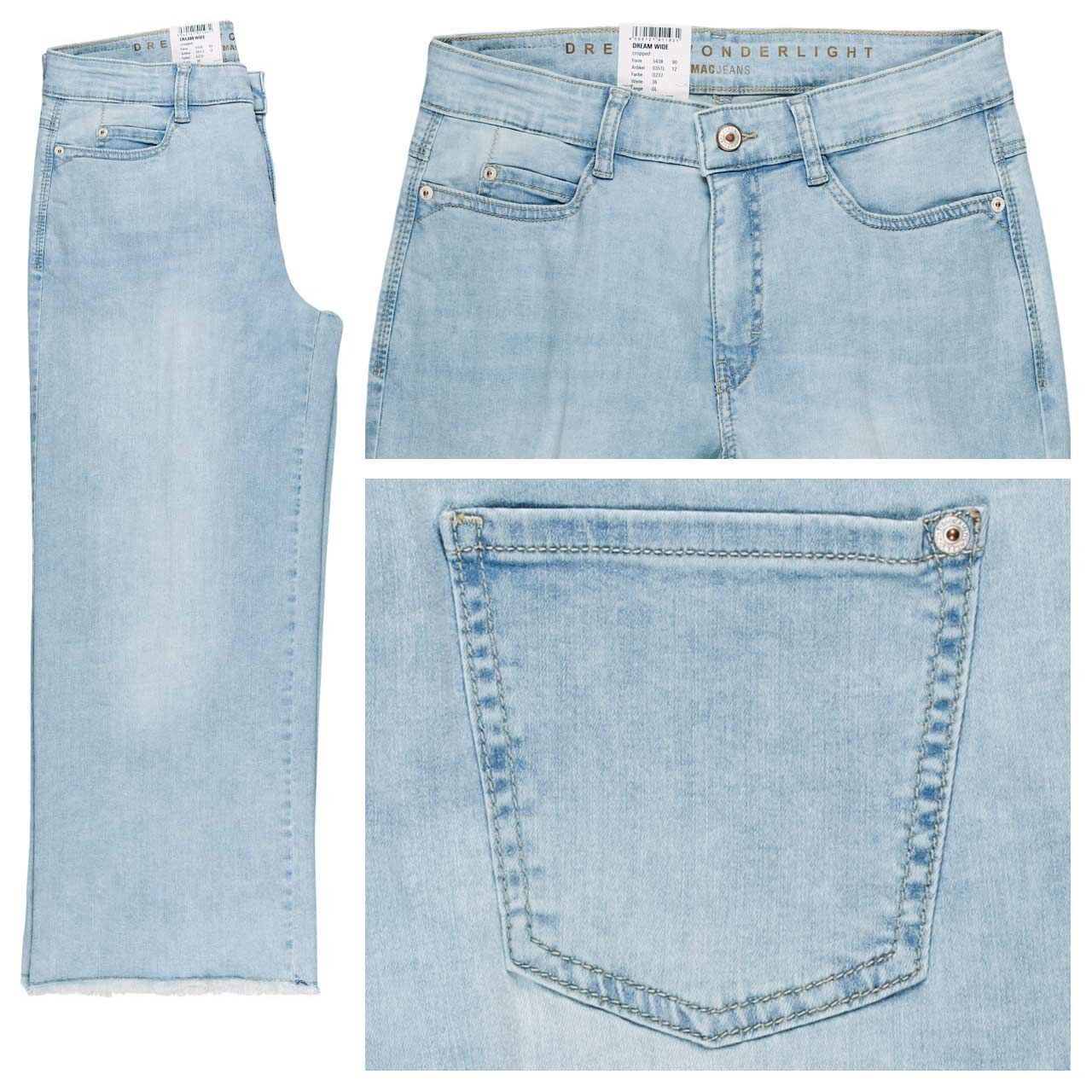 MAC Dream Wide Cropped 7/8 Jeans light azure blue wonderlight