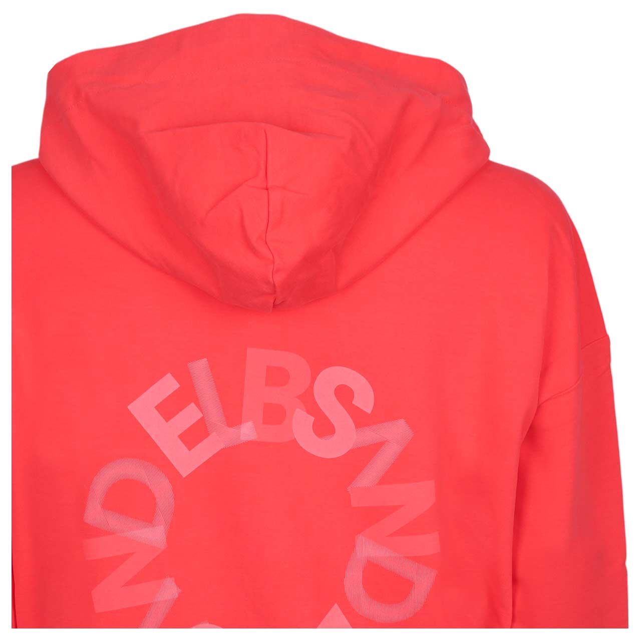 Damen Hoodie Sweatshirt Ela von Elbsand in Rot mit Print, detaillierte Rückansicht