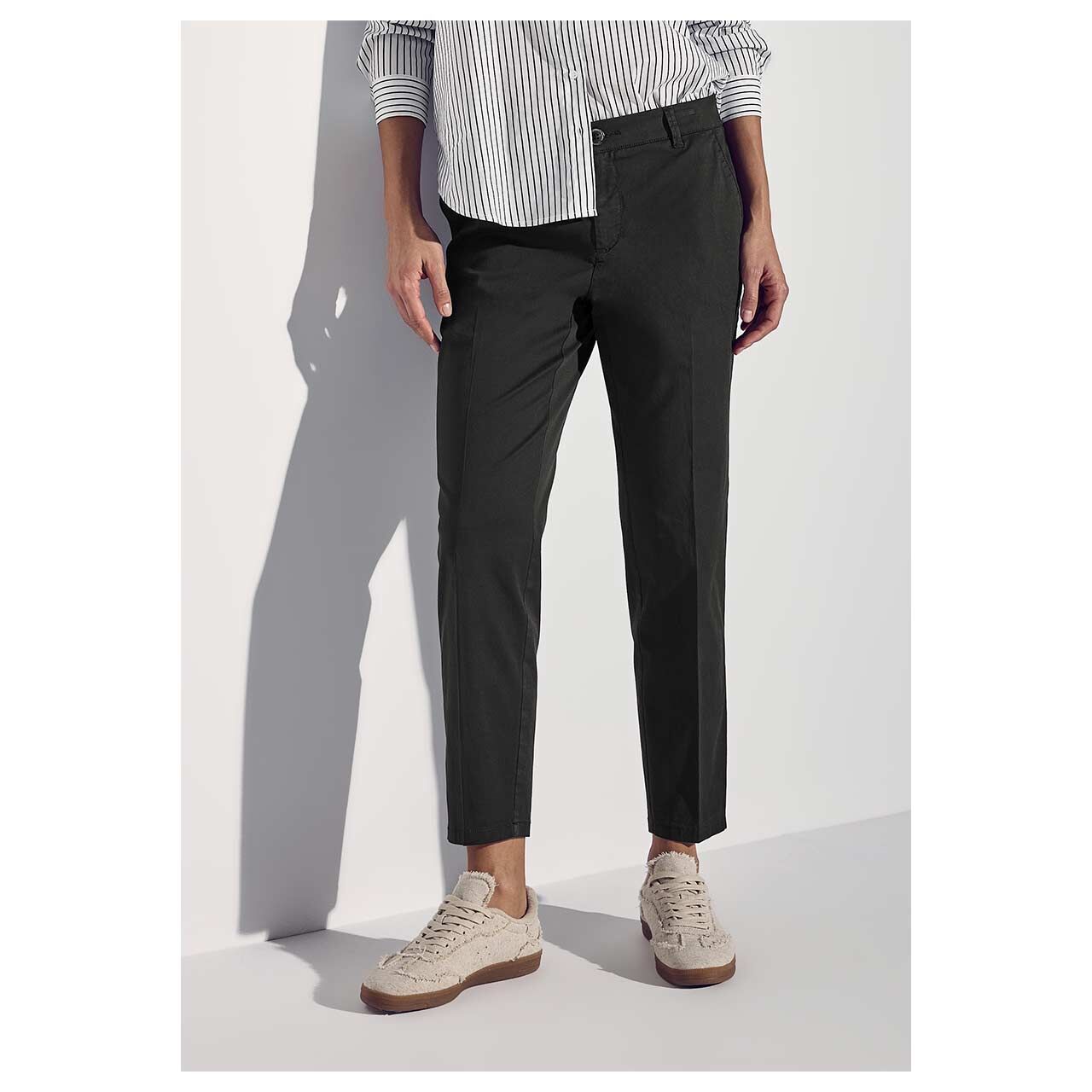 Street One Ankle Chinohose Peach Twill granite grey