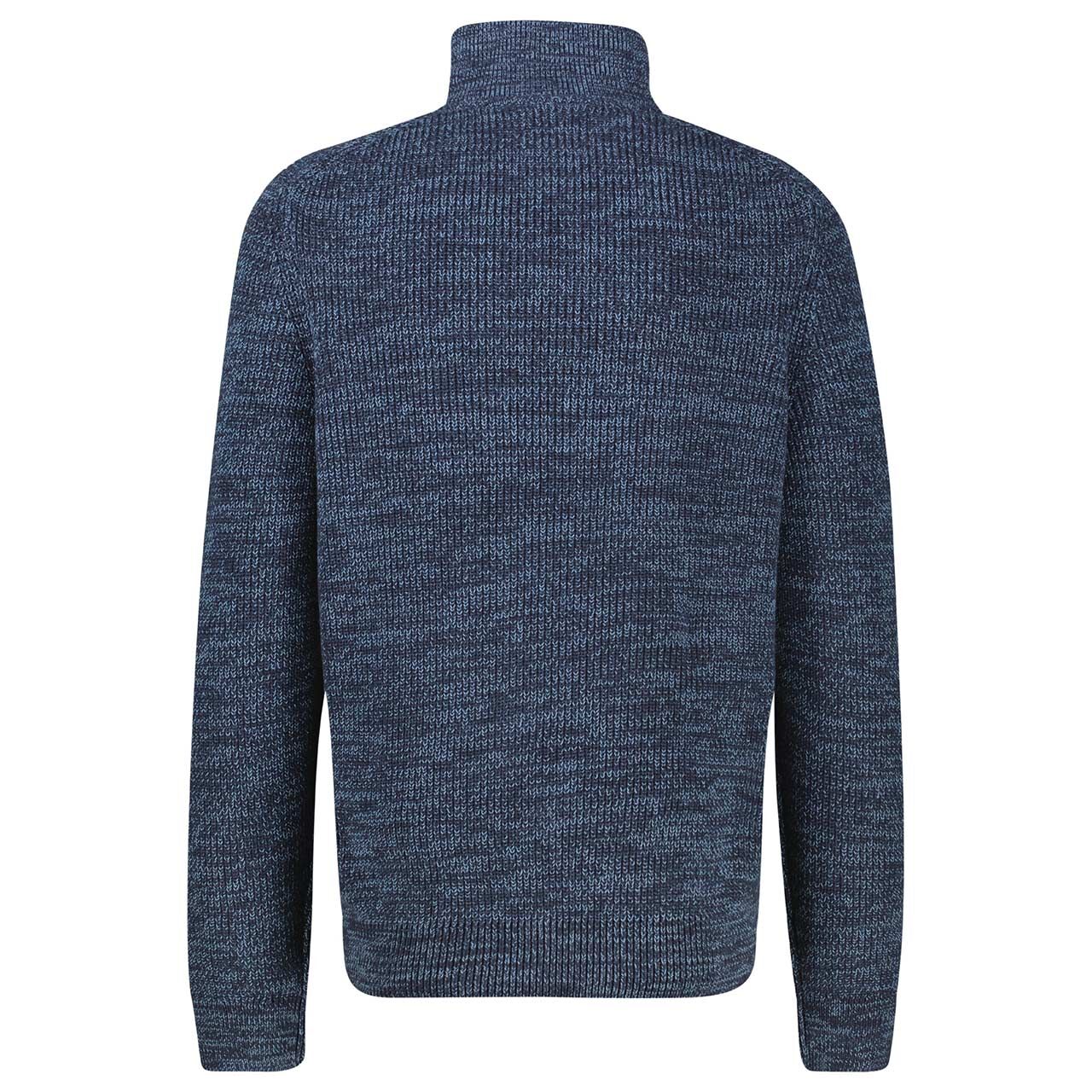 Herren Pullover Troyer von Lerros in Dunkelblau meliert, Rückansicht