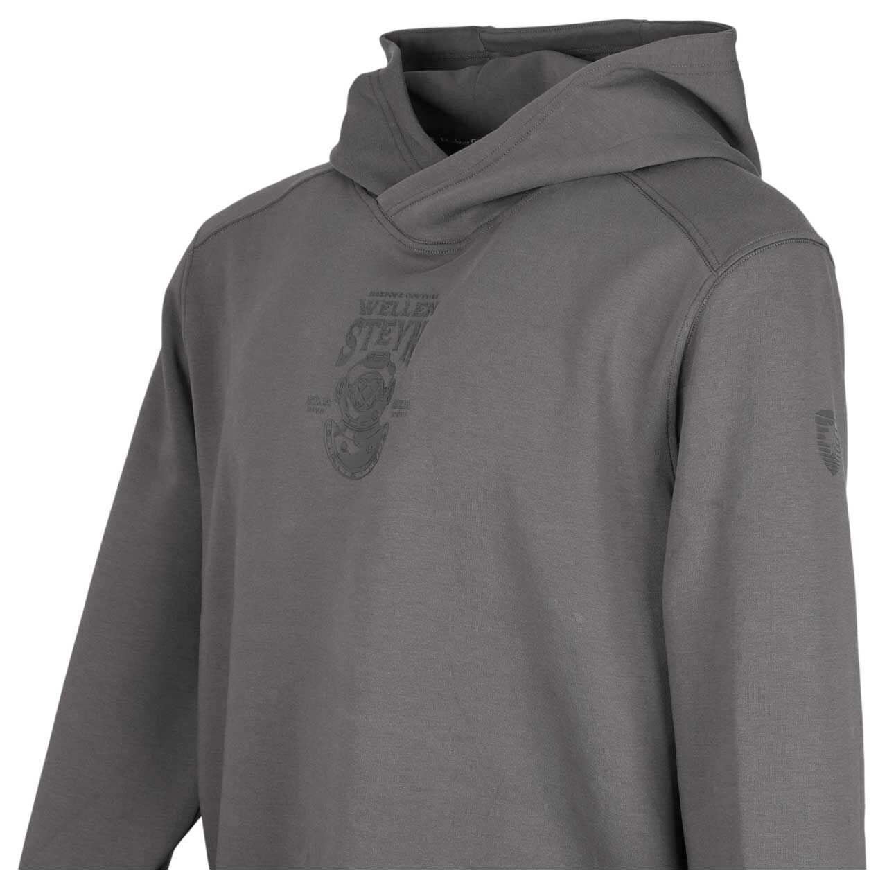 Herren Hoodie Sweatshirt Parcour Hoodie Men von Wellensteyn in Grau-Braun mit Print, detaillierte Seitenansicht