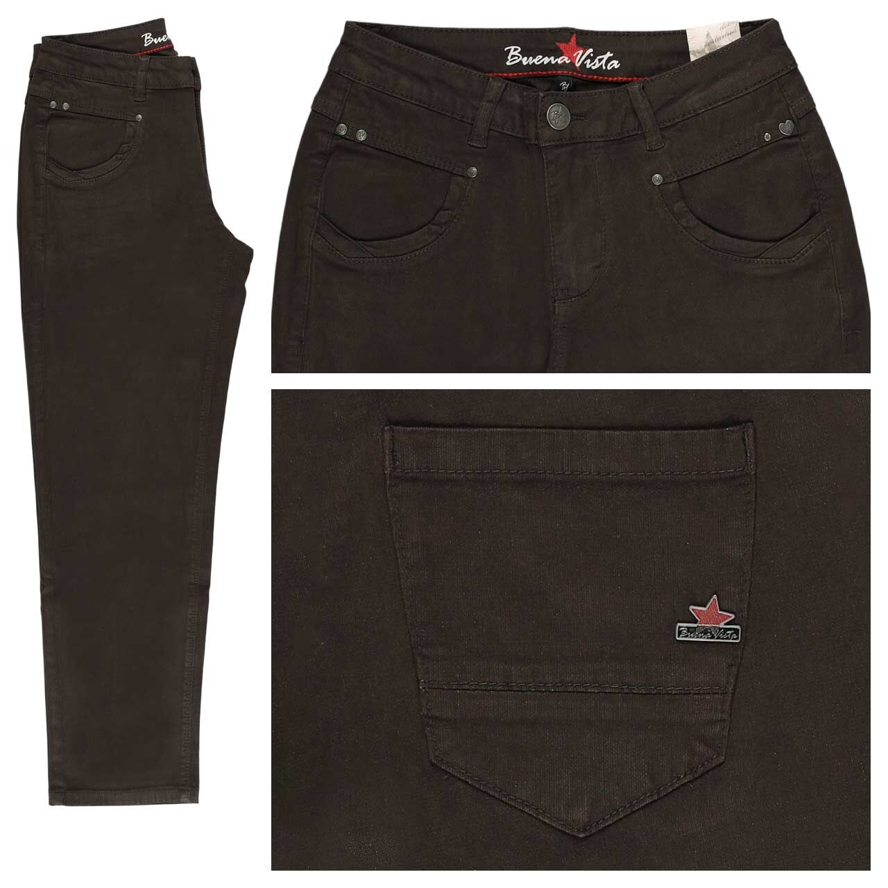 Buena Vista Anna C 7/8 Straight Jacquard Twill Hose ebenholz